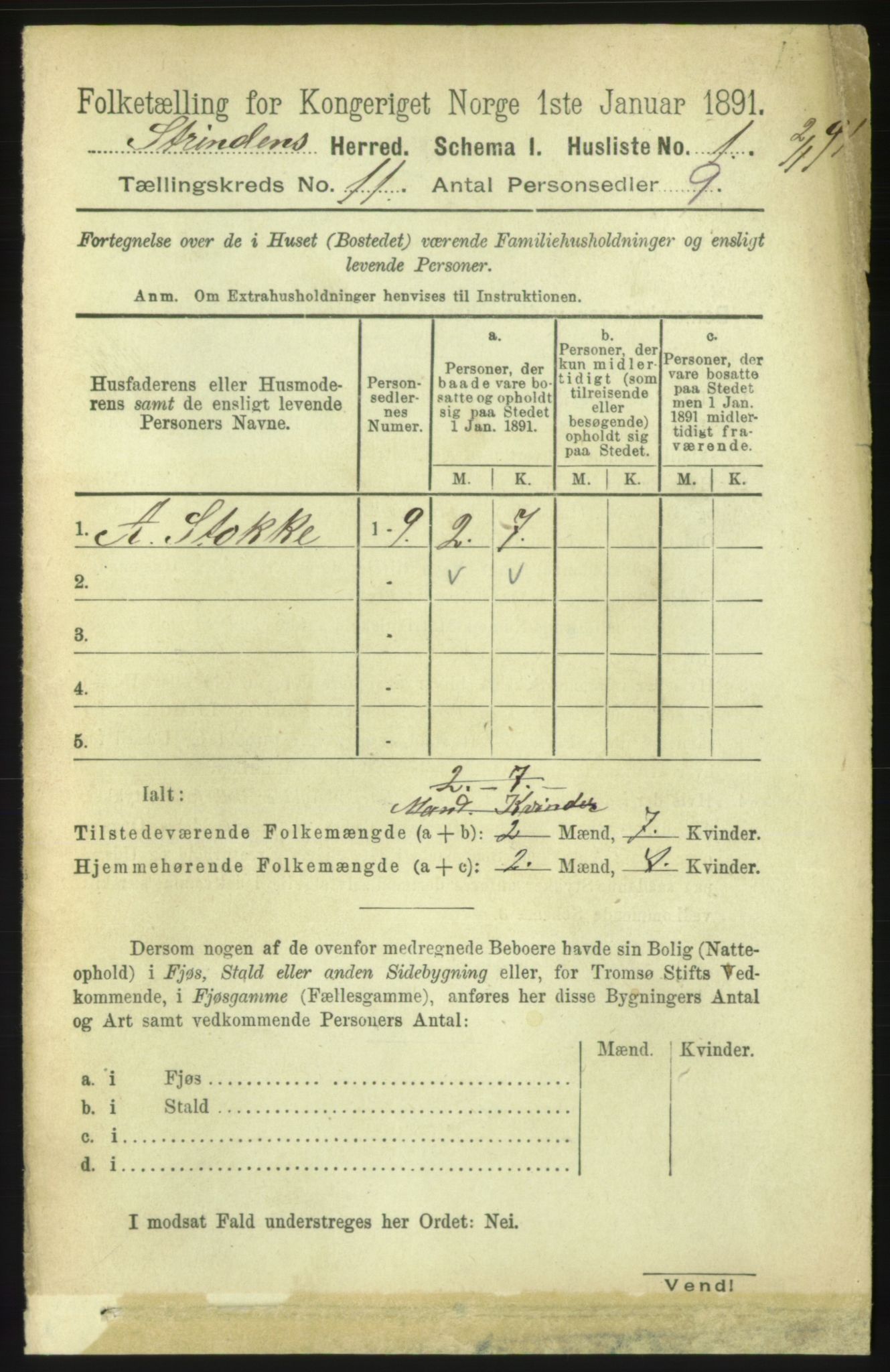 RA, 1891 census for 1660 Strinda, 1891, p. 9150