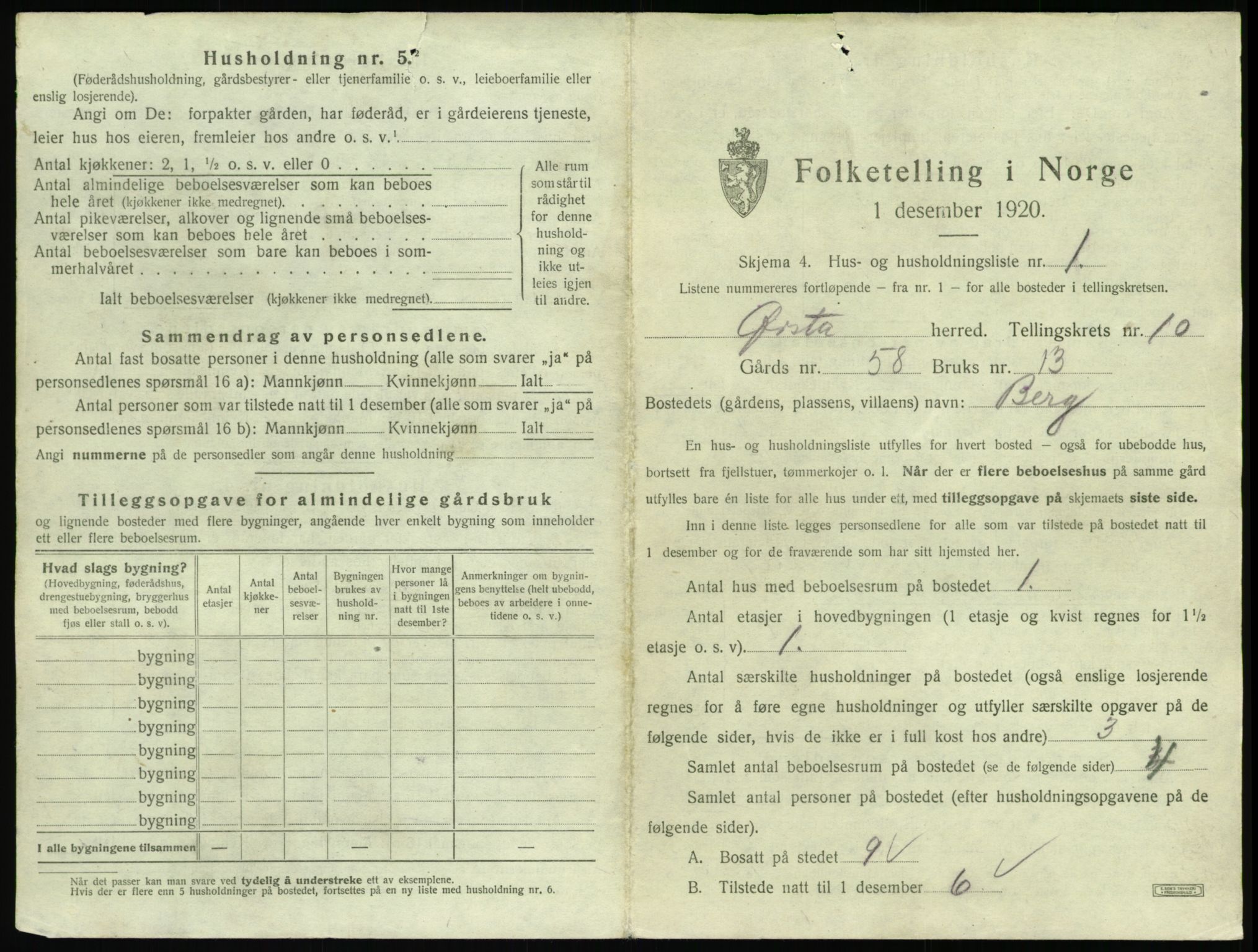 SAT, 1920 census for Ørsta, 1920, p. 928