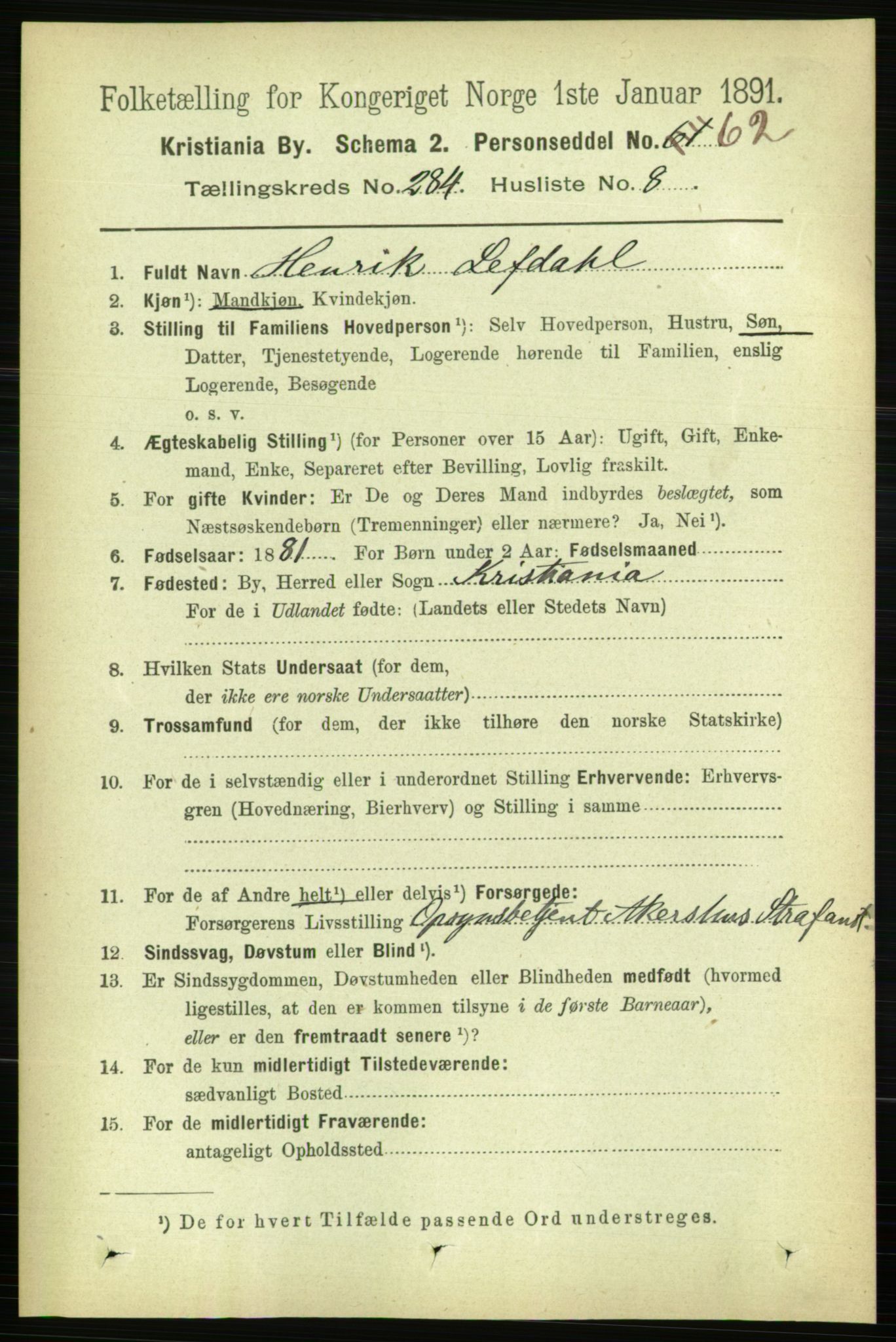 RA, 1891 census for 0301 Kristiania, 1891, p. 173652