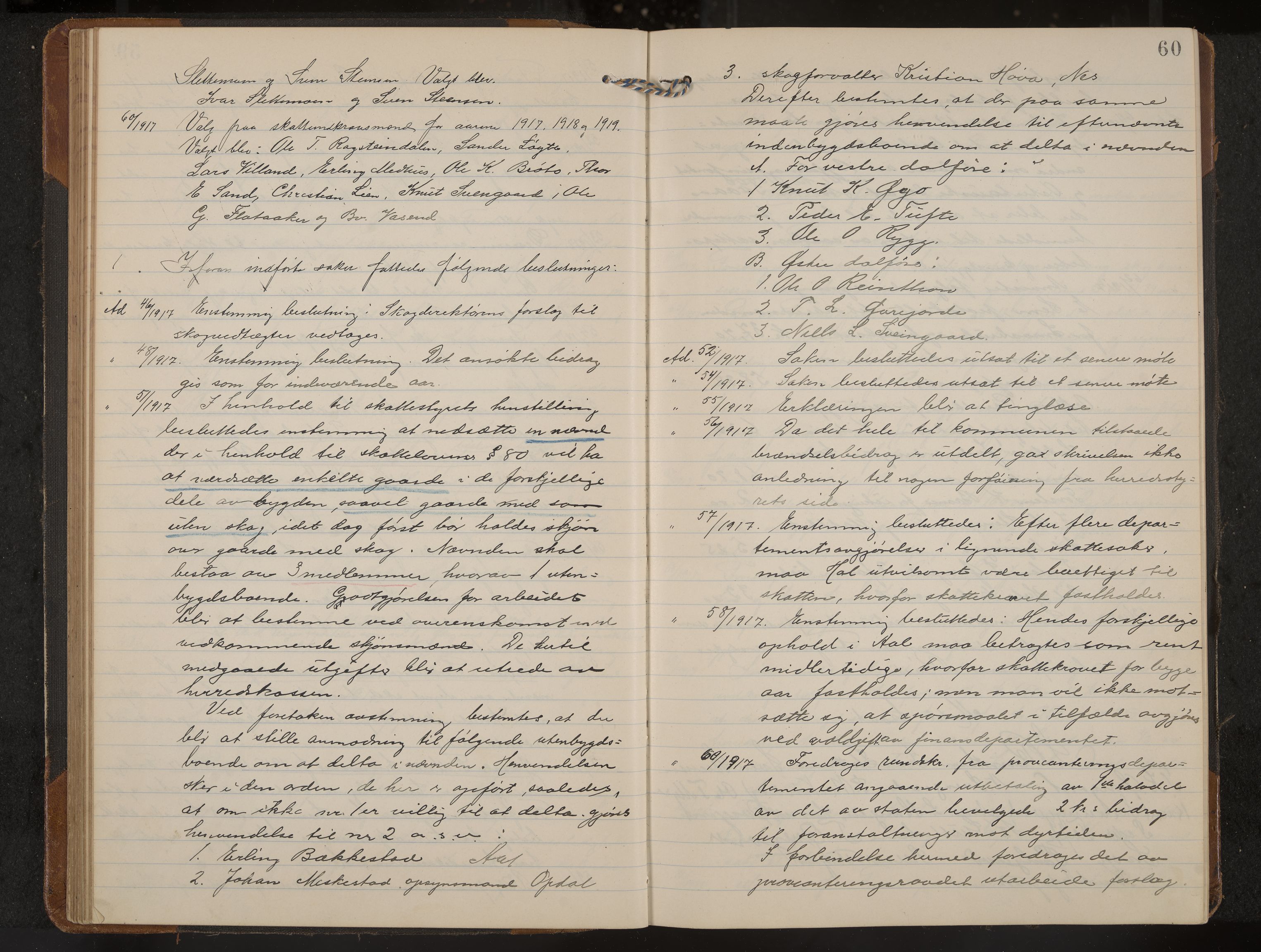 Hol formannskap og sentraladministrasjon, IKAK/0620021-1/A/L0006: Møtebok, 1916-1922, p. 60