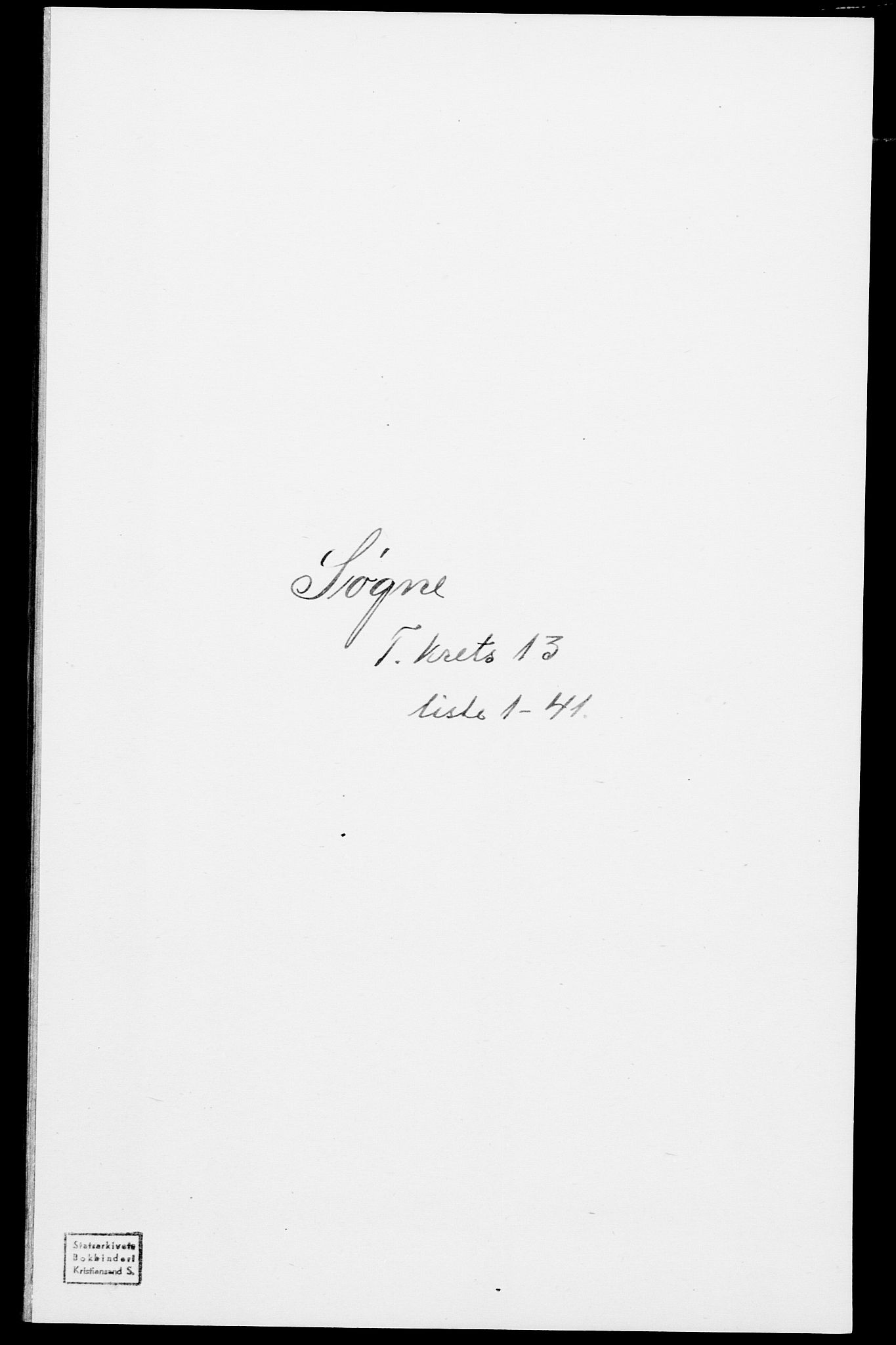 SAK, 1875 census for 1018P Søgne, 1875, p. 915