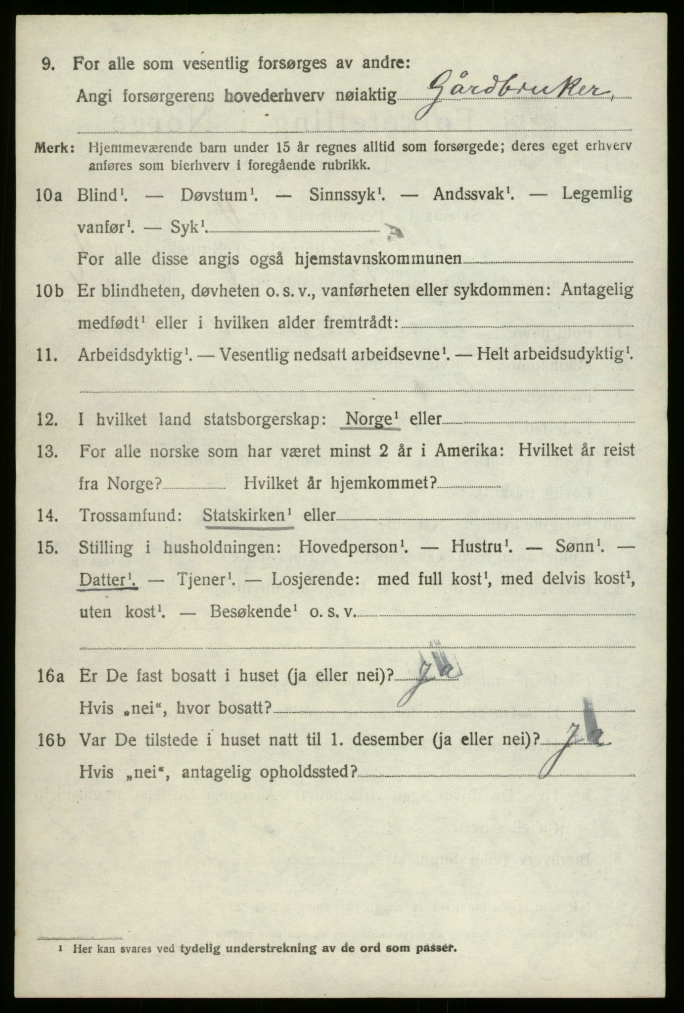 SAB, 1920 census for Stryn, 1920, p. 1071