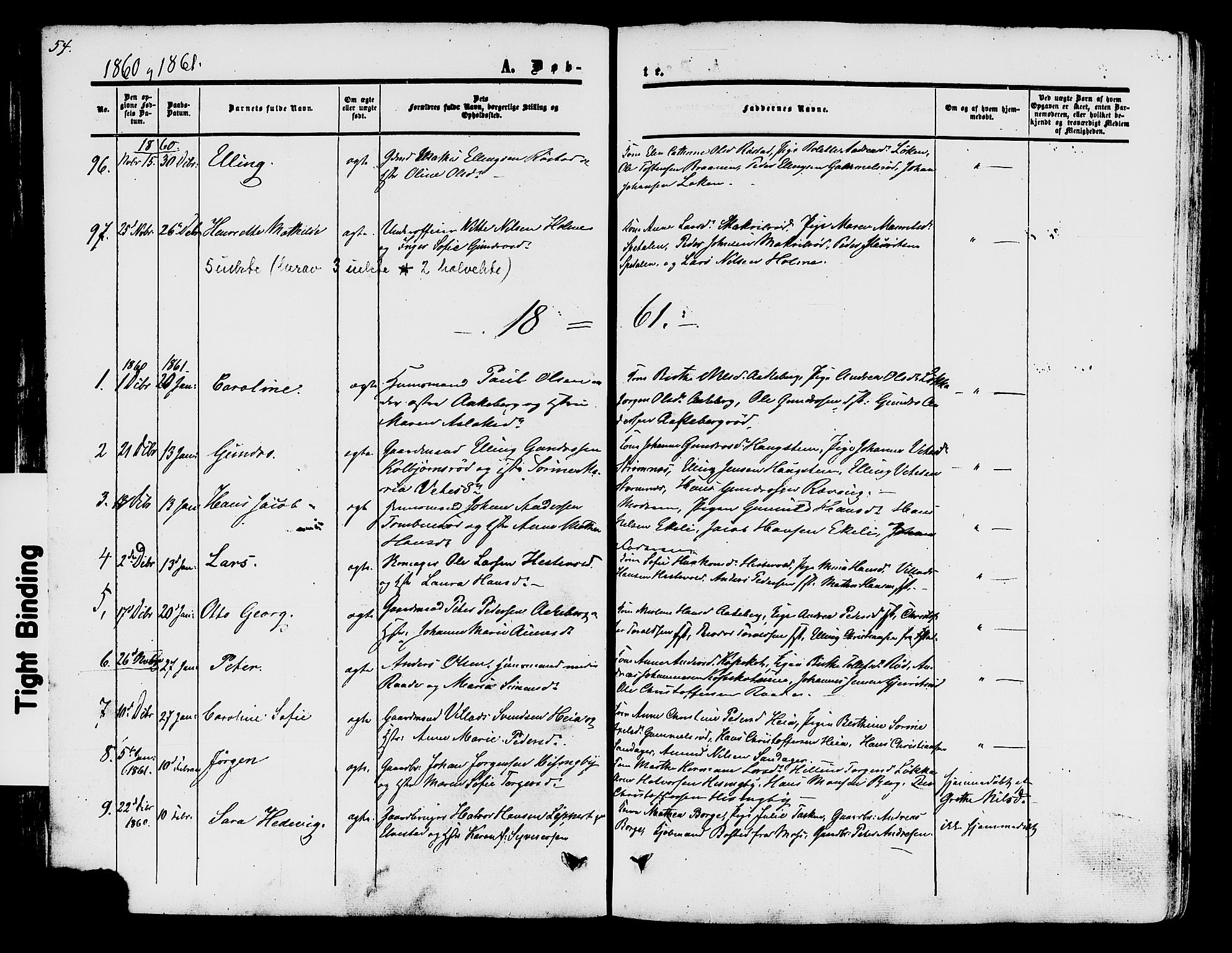 Råde prestekontor kirkebøker, AV/SAO-A-2009/F/Fa/L0006: Parish register (official) no. 6, 1854-1877, p. 54