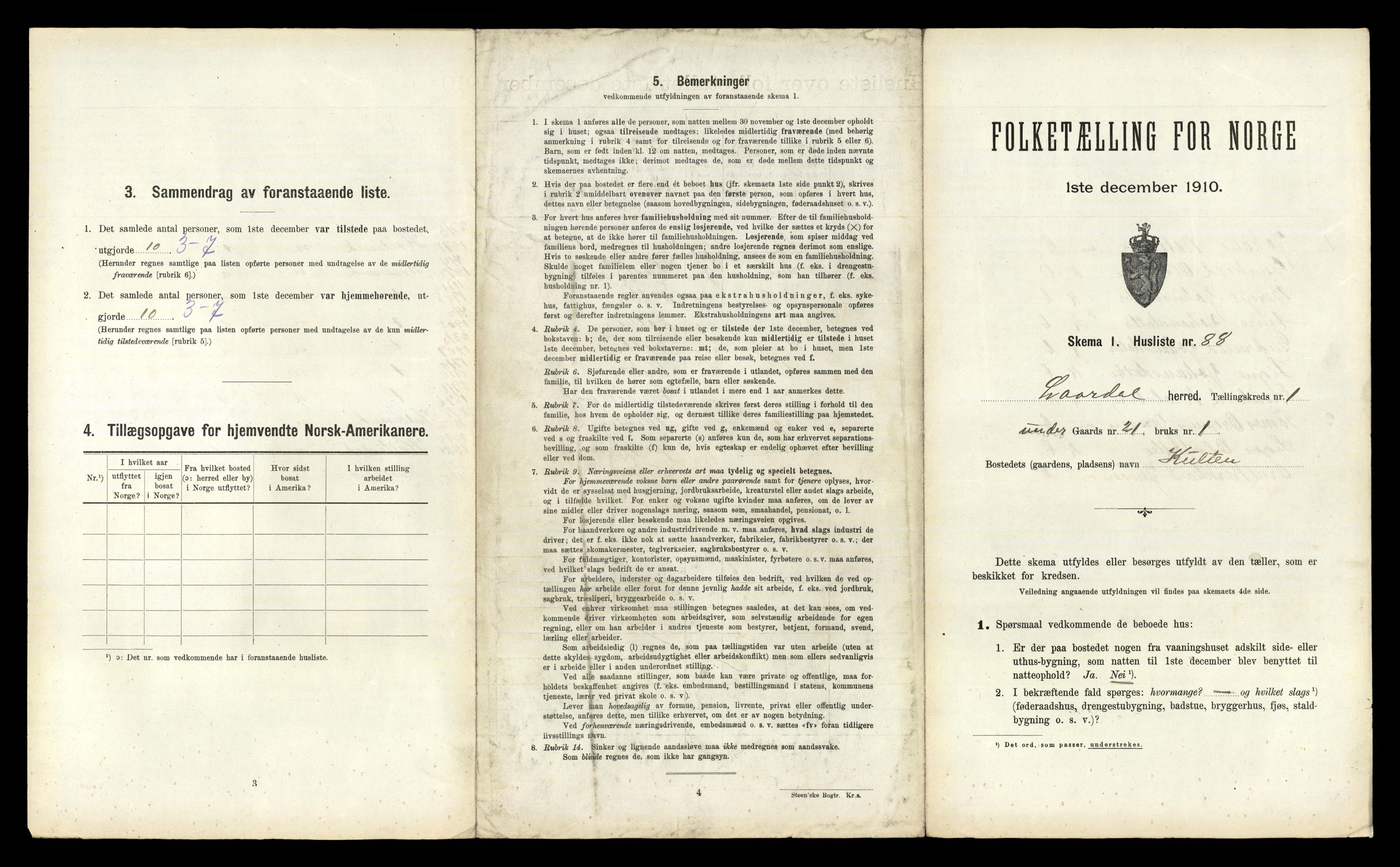 RA, 1910 census for Lårdal, 1910, p. 197