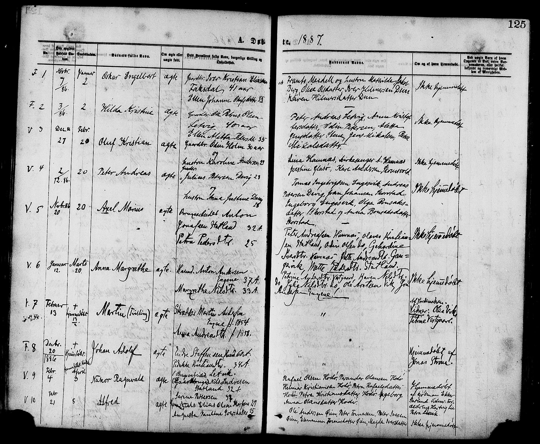 Ministerialprotokoller, klokkerbøker og fødselsregistre - Nord-Trøndelag, SAT/A-1458/773/L0616: Parish register (official) no. 773A07, 1870-1887, p. 125