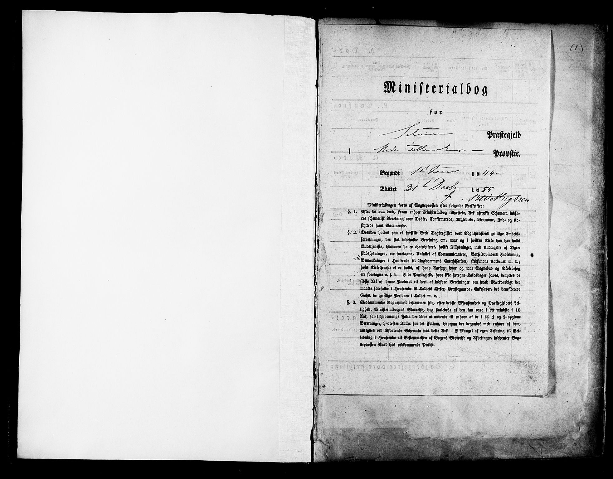 Solum kirkebøker, SAKO/A-306/F/Fa/L0006: Parish register (official) no. I 6, 1844-1855, p. 1