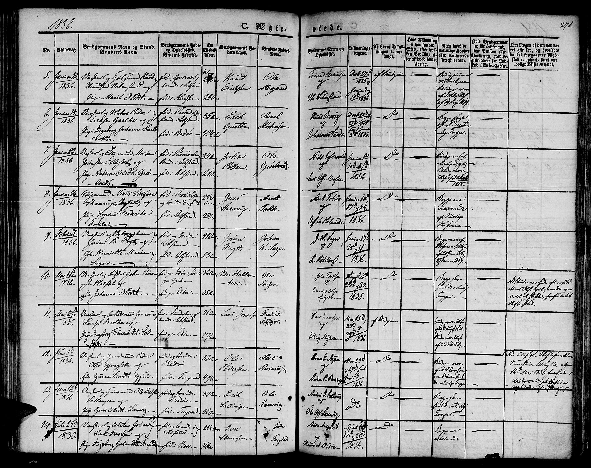 Ministerialprotokoller, klokkerbøker og fødselsregistre - Møre og Romsdal, AV/SAT-A-1454/572/L0843: Parish register (official) no. 572A06, 1832-1842, p. 271