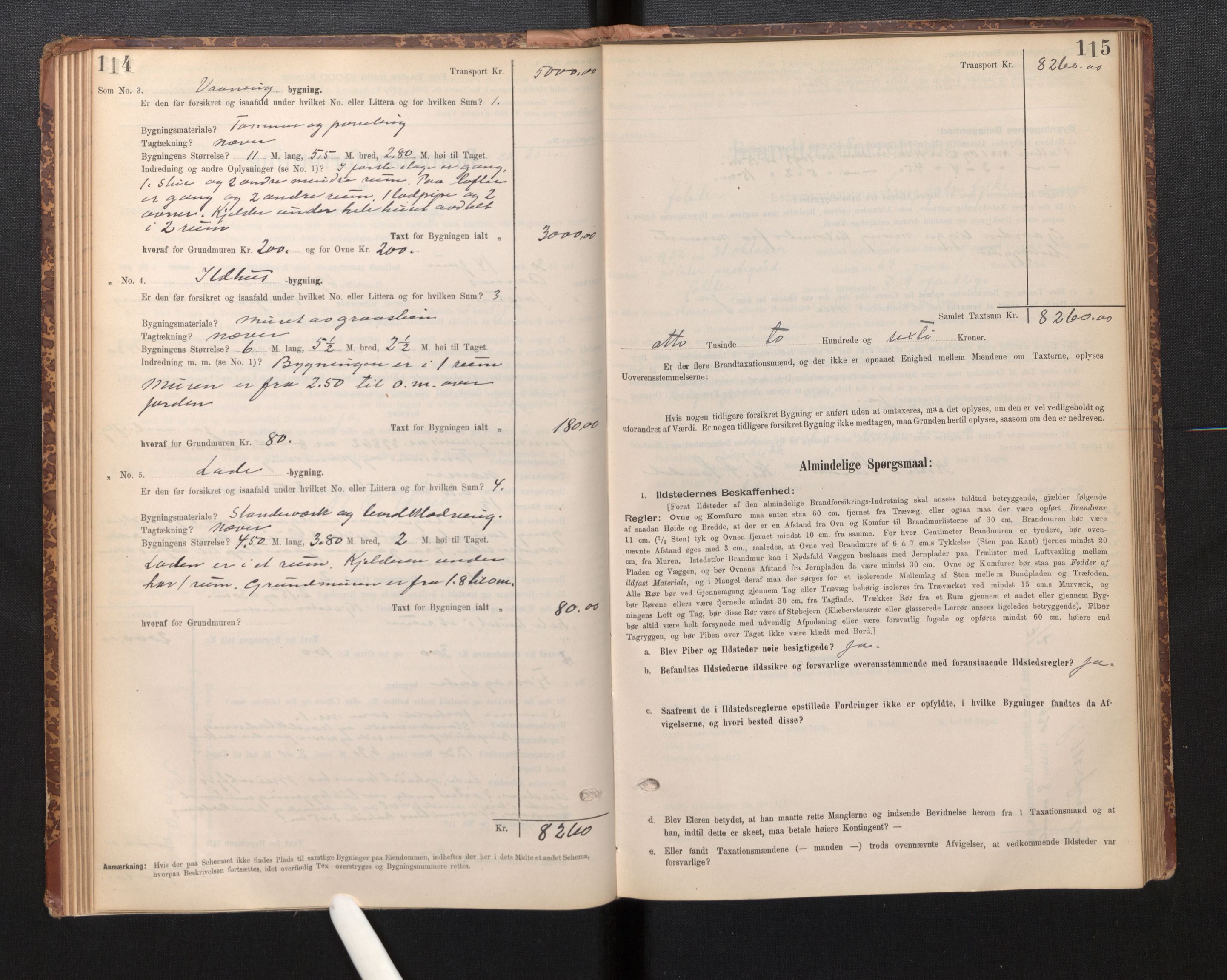 Lensmannen i Jølster, AV/SAB-A-28701/0012/L0004: Branntakstprotokoll, skjematakst, 1895-1923, p. 114-115