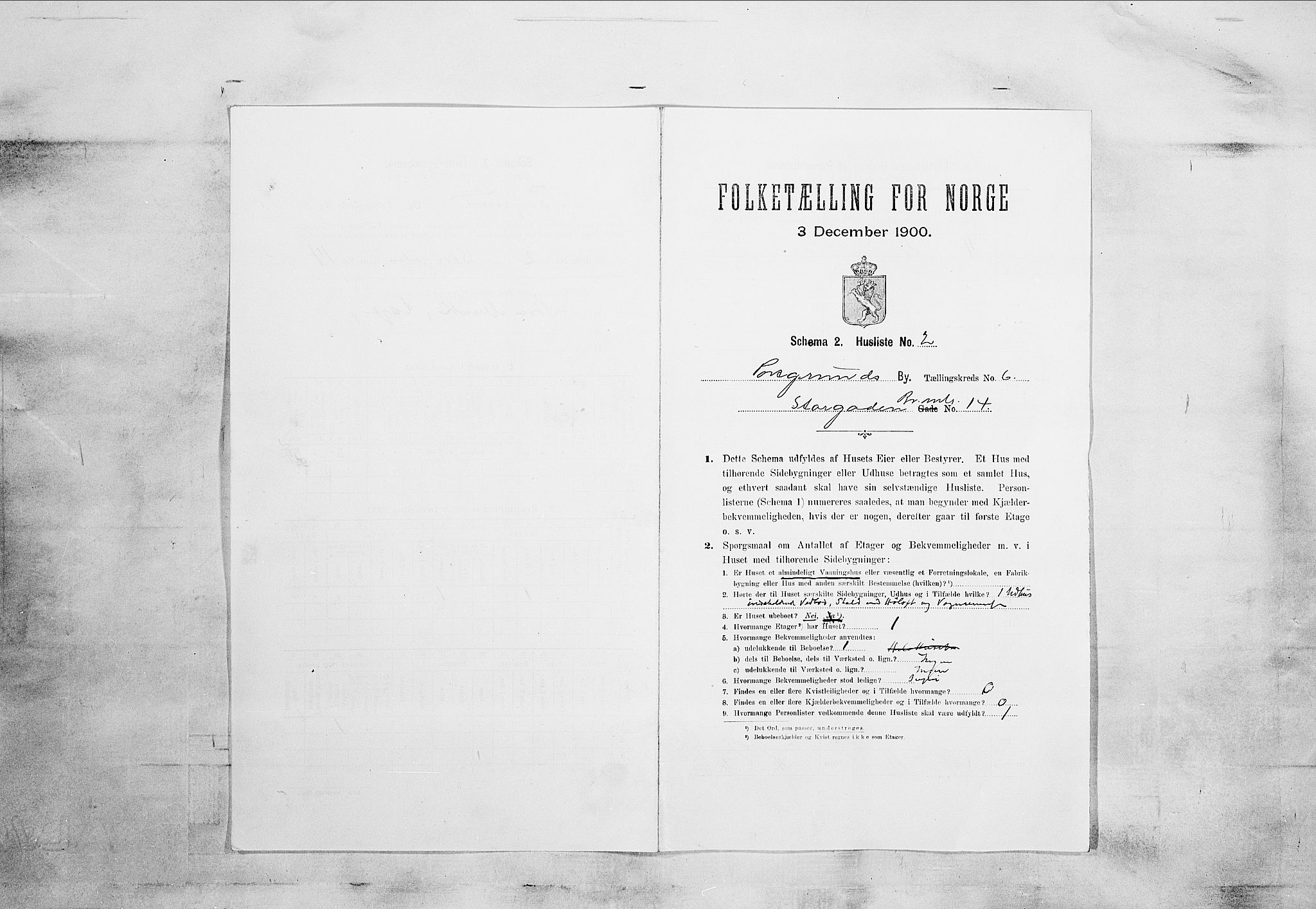 SAKO, 1900 census for Porsgrunn, 1900, p. 911