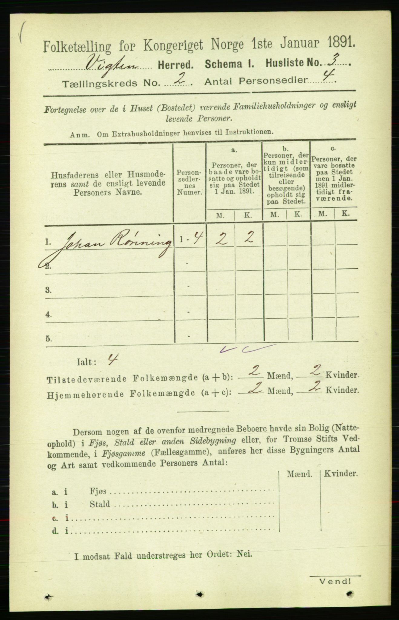 RA, 1891 census for 1750 Vikna, 1891, p. 785