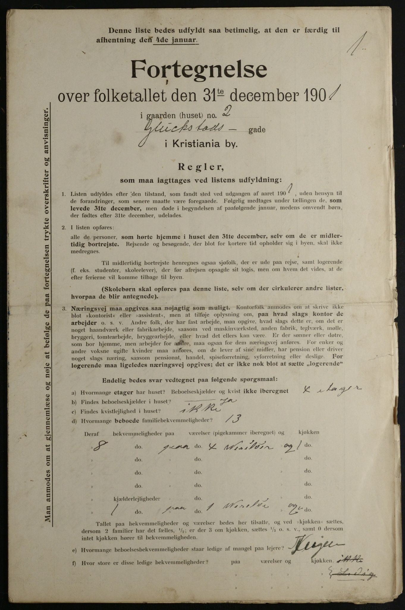 OBA, Municipal Census 1901 for Kristiania, 1901, p. 4706