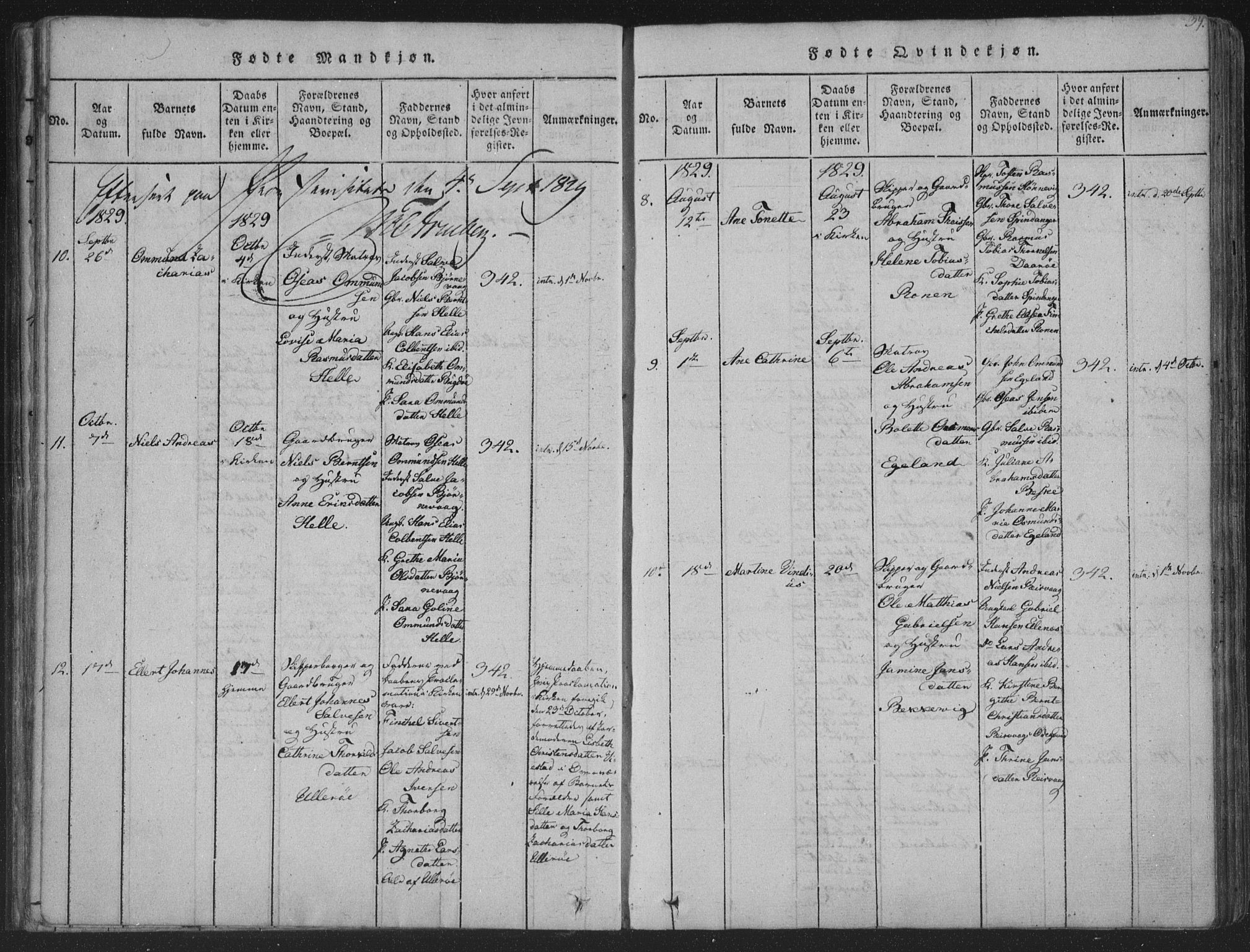 Herad sokneprestkontor, SAK/1111-0018/F/Fa/Fab/L0002: Parish register (official) no. A 2, 1816-1844, p. 39