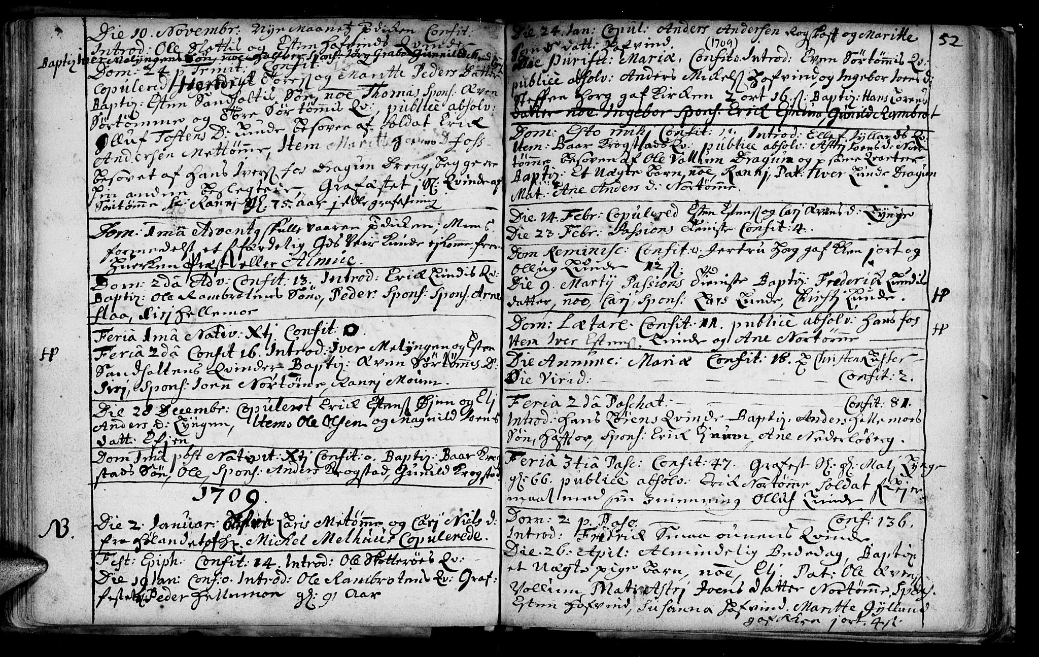 Ministerialprotokoller, klokkerbøker og fødselsregistre - Sør-Trøndelag, SAT/A-1456/692/L1101: Parish register (official) no. 692A01, 1690-1746, p. 52