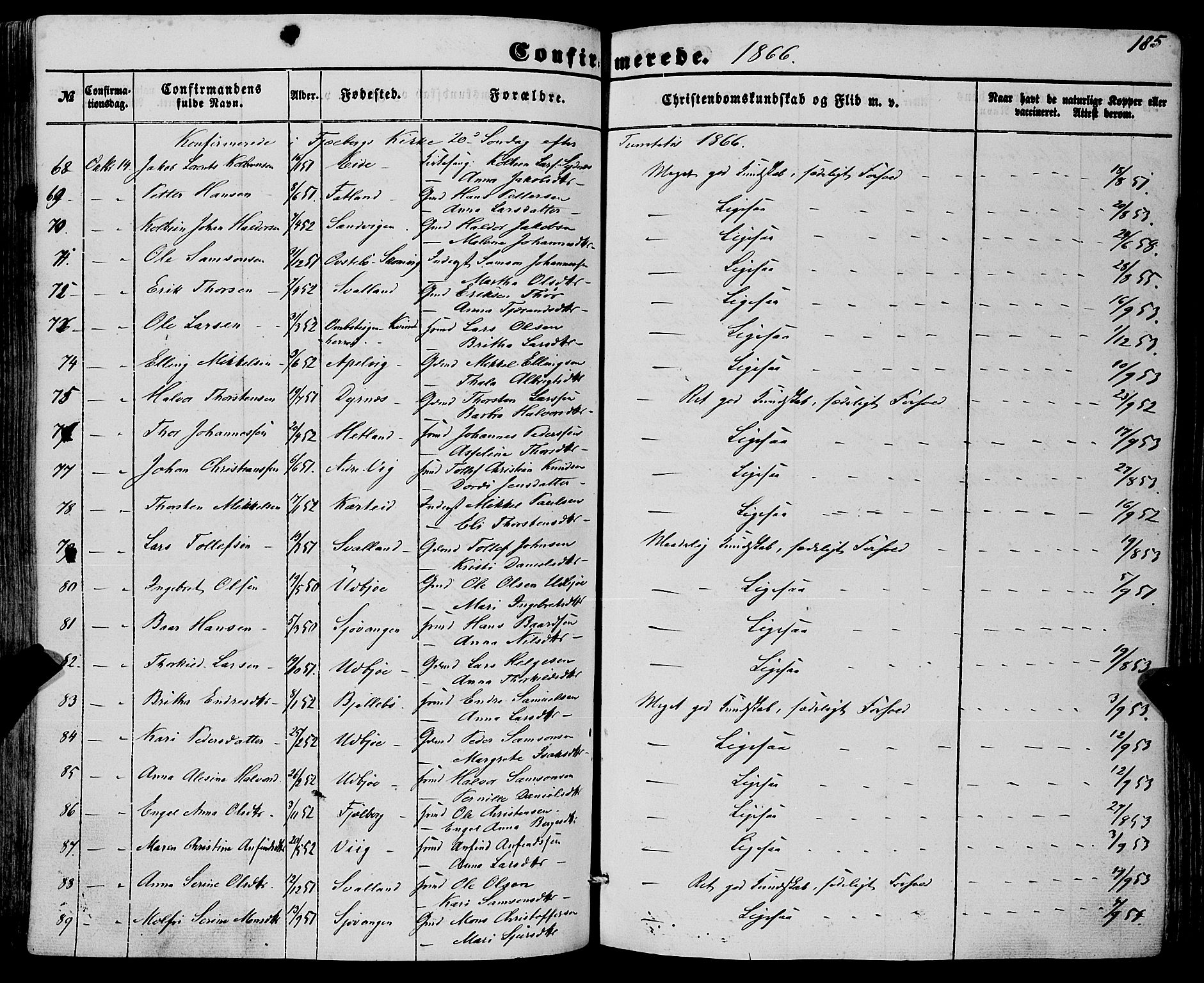 Fjelberg sokneprestembete, SAB/A-75201/H/Haa: Parish register (official) no. A 7, 1851-1867, p. 185