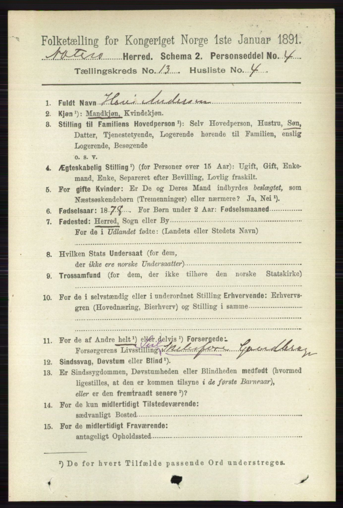RA, 1891 census for 0722 Nøtterøy, 1891, p. 7044