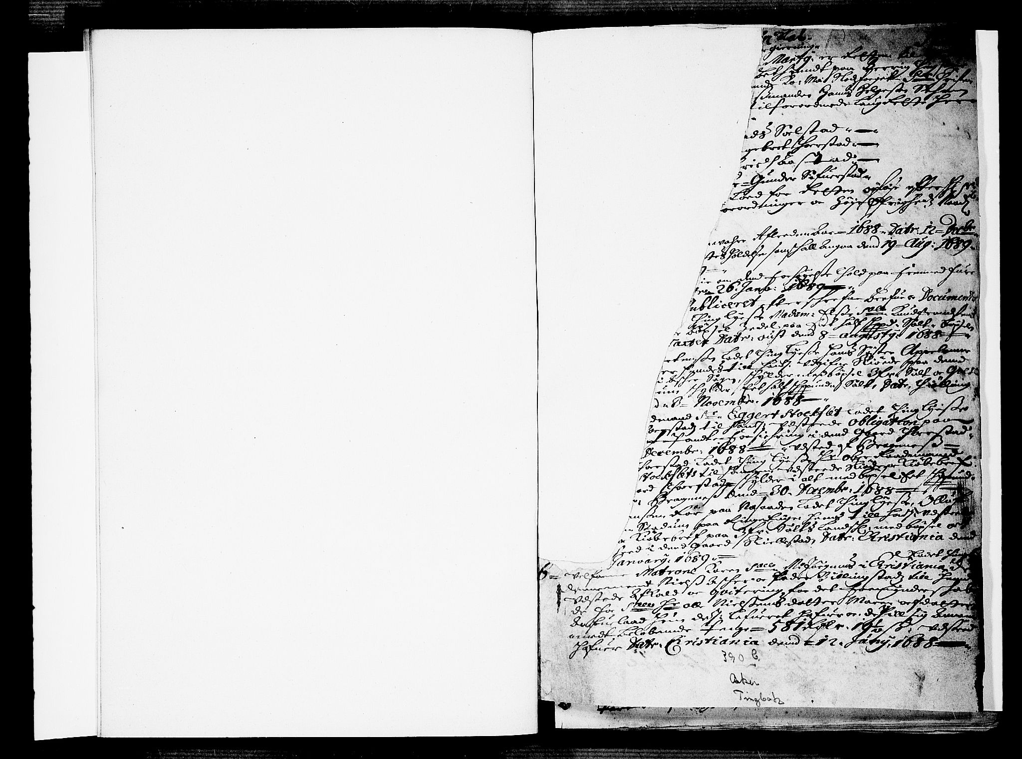 Aker sorenskriveri, SAO/A-10895/F/Fb/L0022: Tingbok, 1689, p. 0b-1a