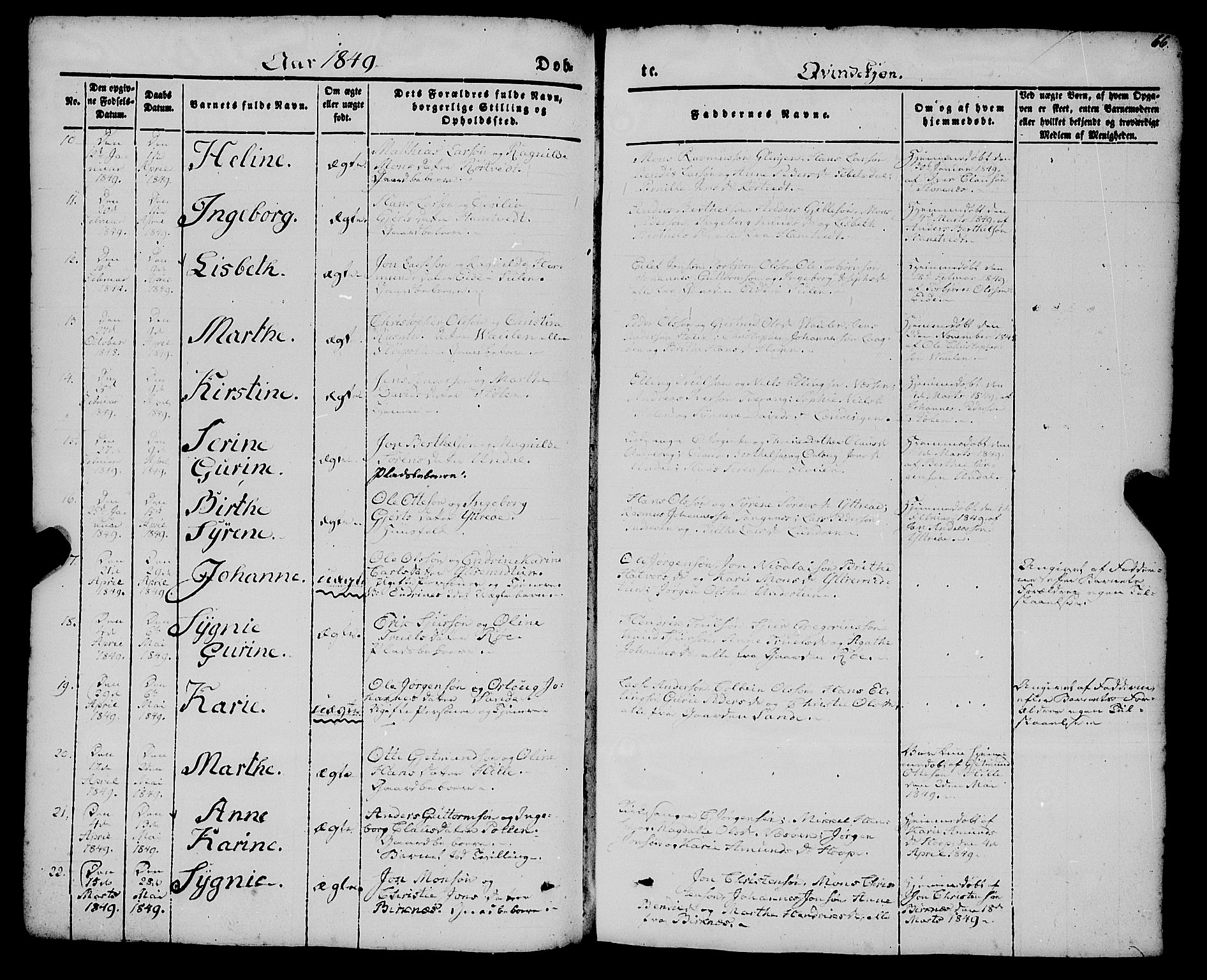 Gulen sokneprestembete, SAB/A-80201/H/Haa/Haaa/L0021: Parish register (official) no. A 21, 1848-1858, p. 66
