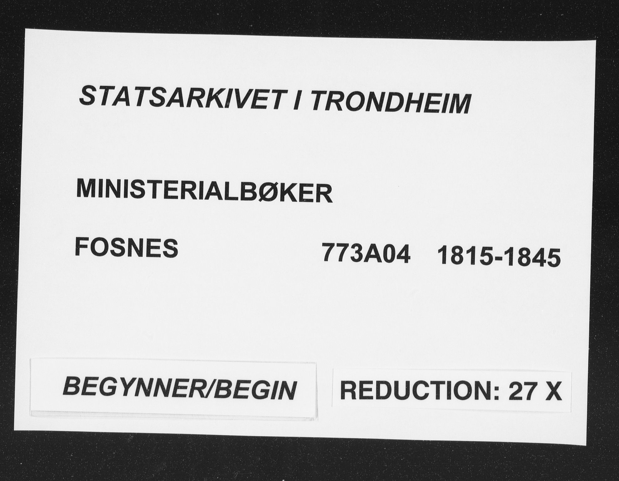 Ministerialprotokoller, klokkerbøker og fødselsregistre - Nord-Trøndelag, SAT/A-1458/773/L0613: Parish register (official) no. 773A04, 1815-1845