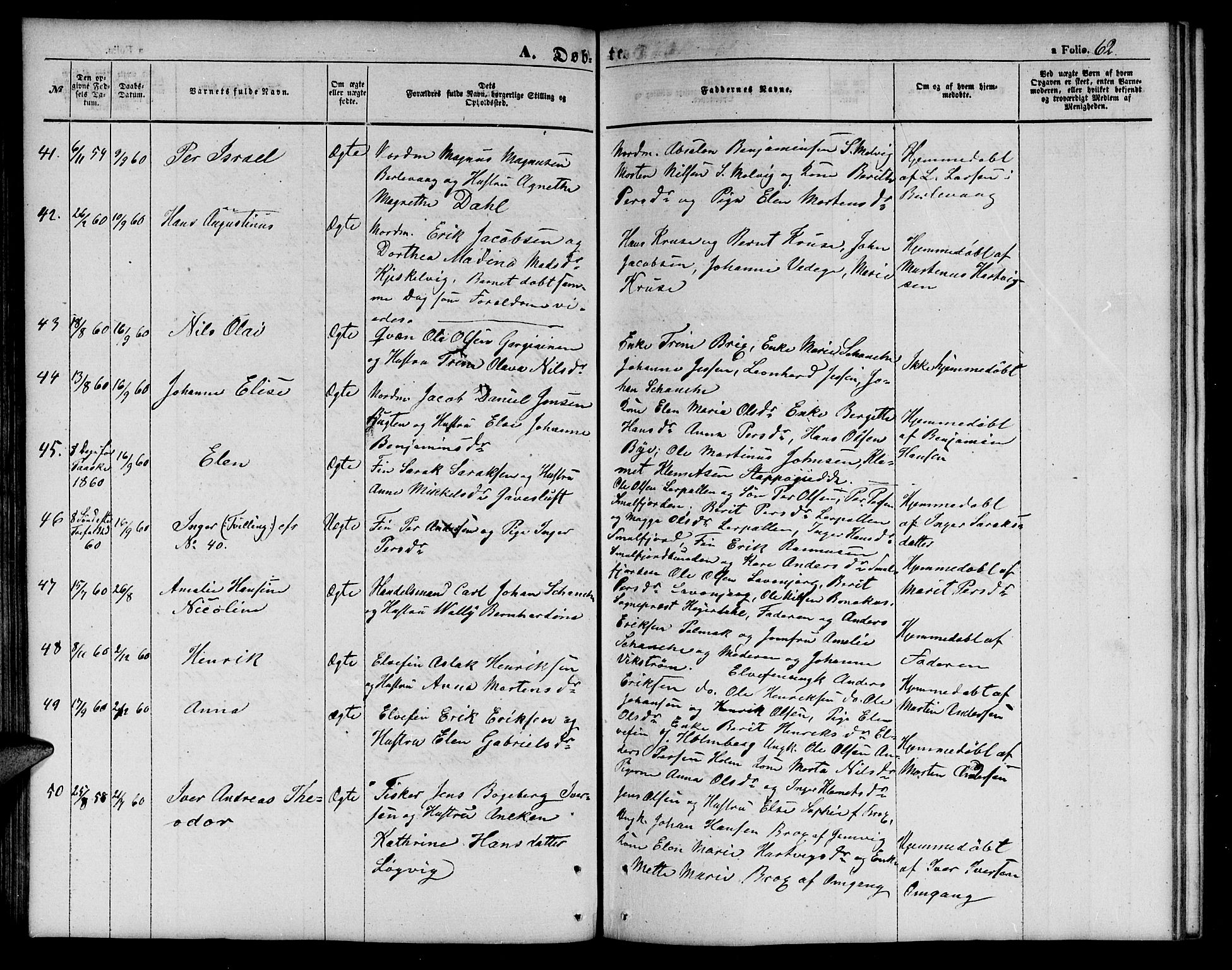 Tana sokneprestkontor, SATØ/S-1334/H/Hb/L0001klokker: Parish register (copy) no. 1 /1, 1853-1867, p. 62