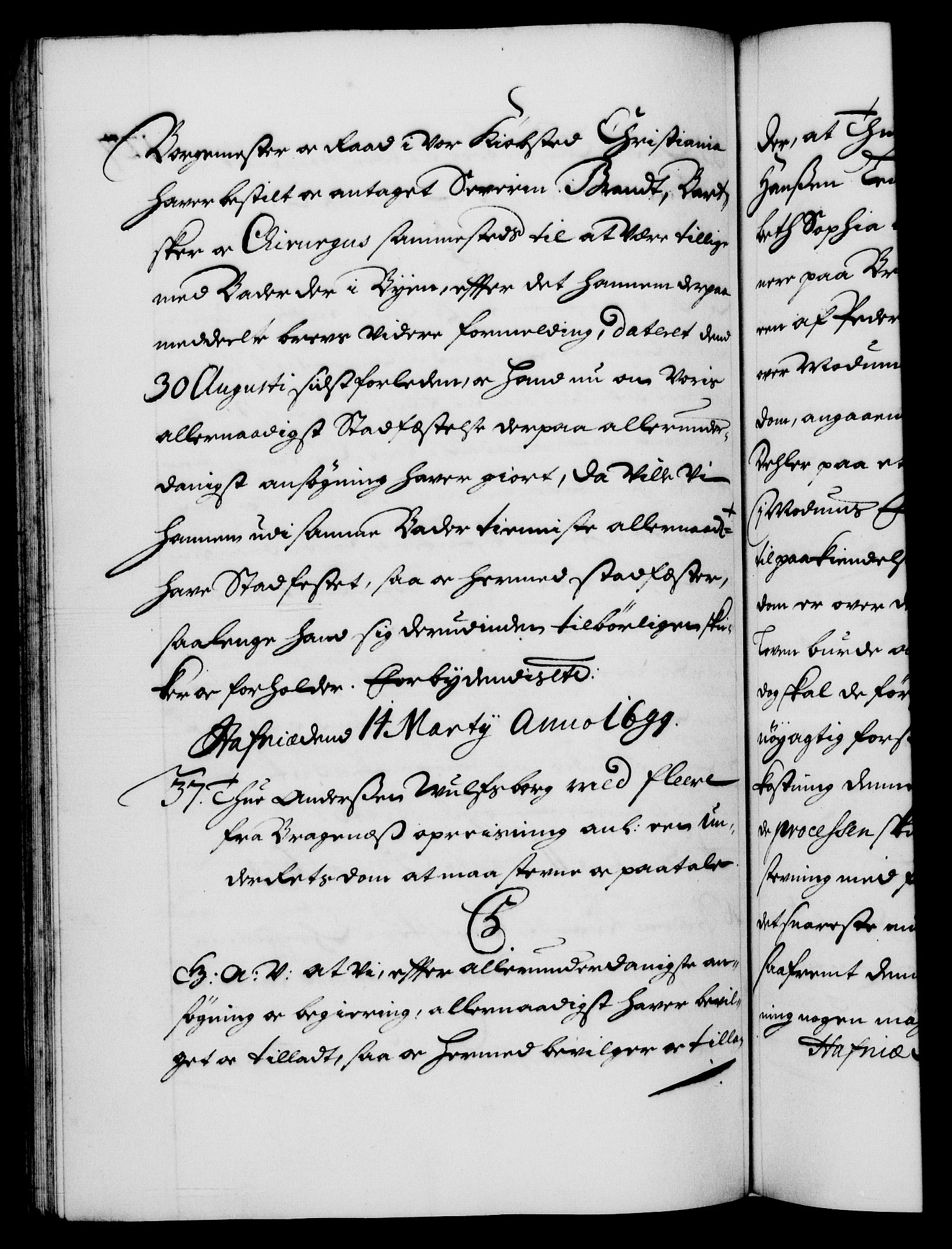 Danske Kanselli 1572-1799, AV/RA-EA-3023/F/Fc/Fca/Fcaa/L0017: Norske registre (mikrofilm), 1698-1699, p. 127b