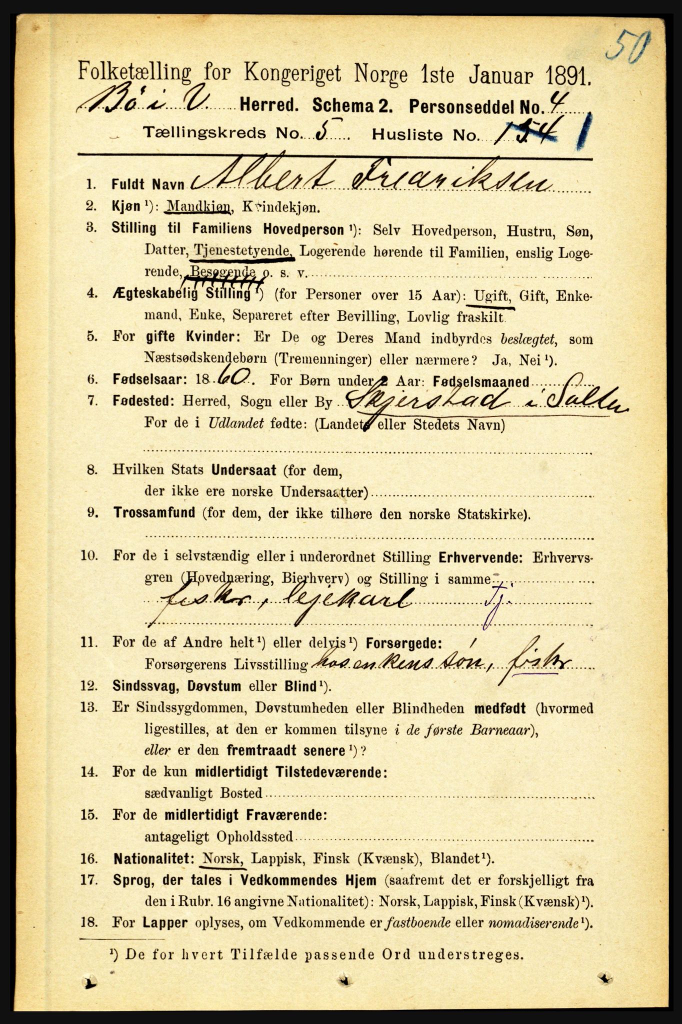 RA, 1891 census for 1867 Bø, 1891, p. 1963