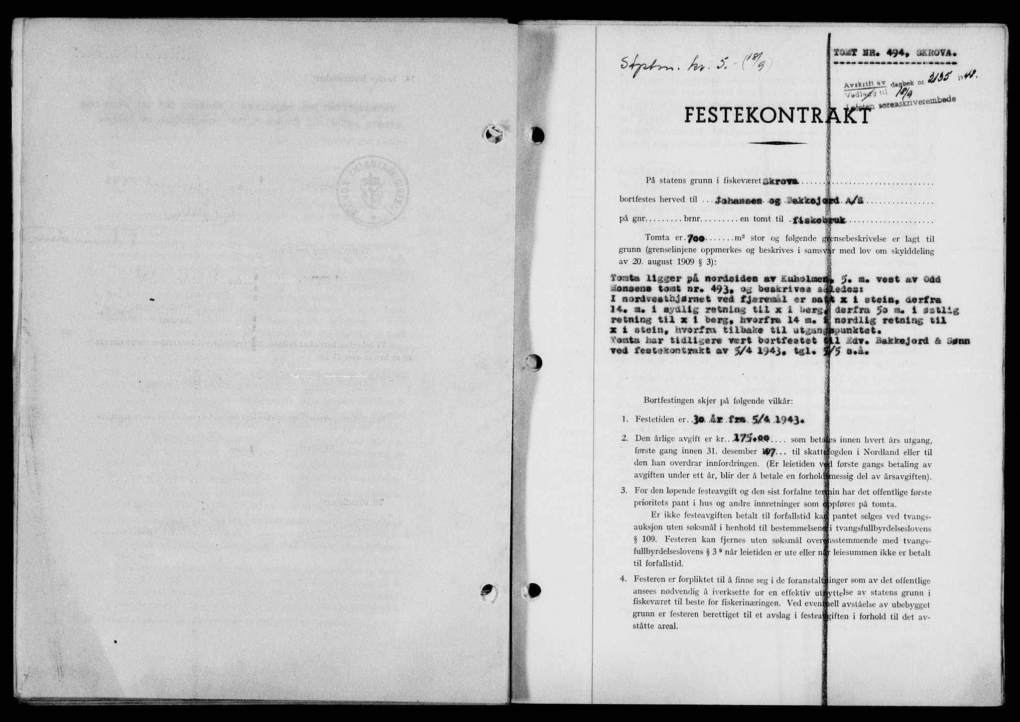 Lofoten sorenskriveri, SAT/A-0017/1/2/2C/L0019a: Mortgage book no. 19a, 1948-1948, Diary no: : 2135/1948