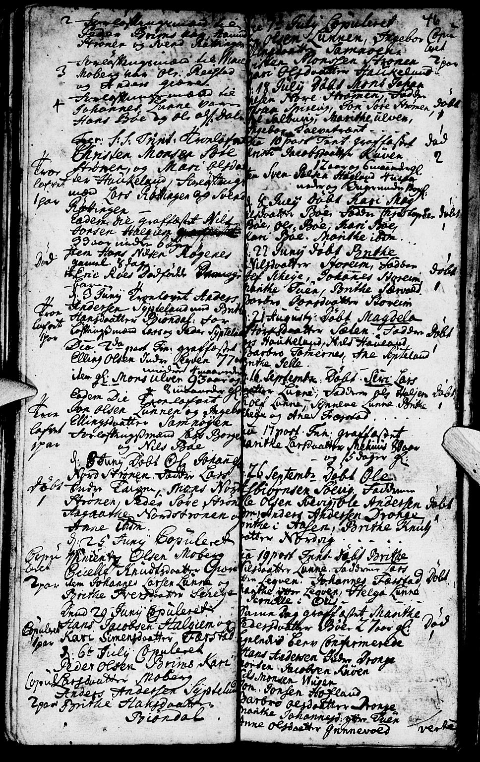 Os sokneprestembete, AV/SAB-A-99929: Parish register (official) no. A 2, 1723-1758, p. 46