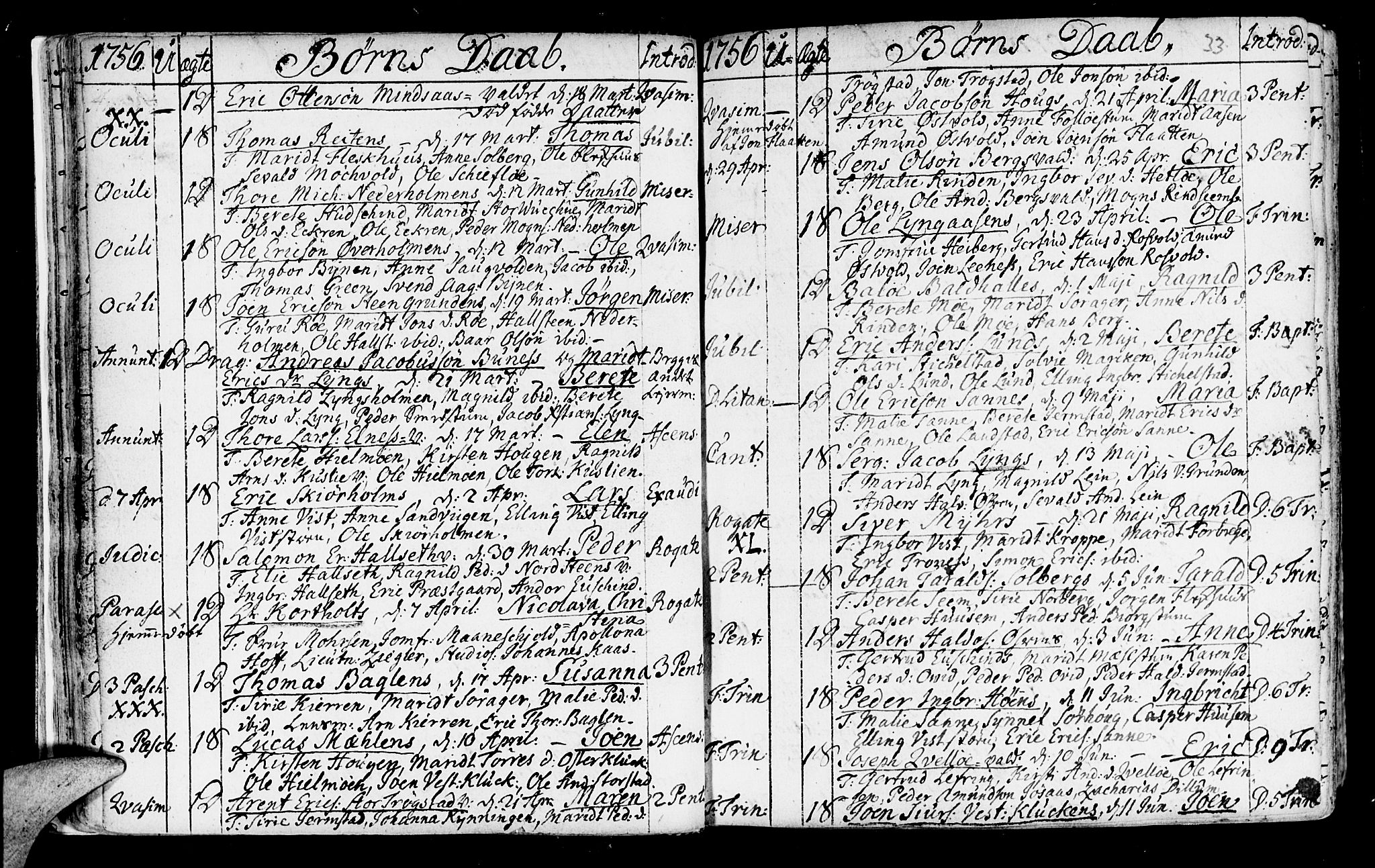 Ministerialprotokoller, klokkerbøker og fødselsregistre - Nord-Trøndelag, SAT/A-1458/723/L0231: Parish register (official) no. 723A02, 1748-1780, p. 33