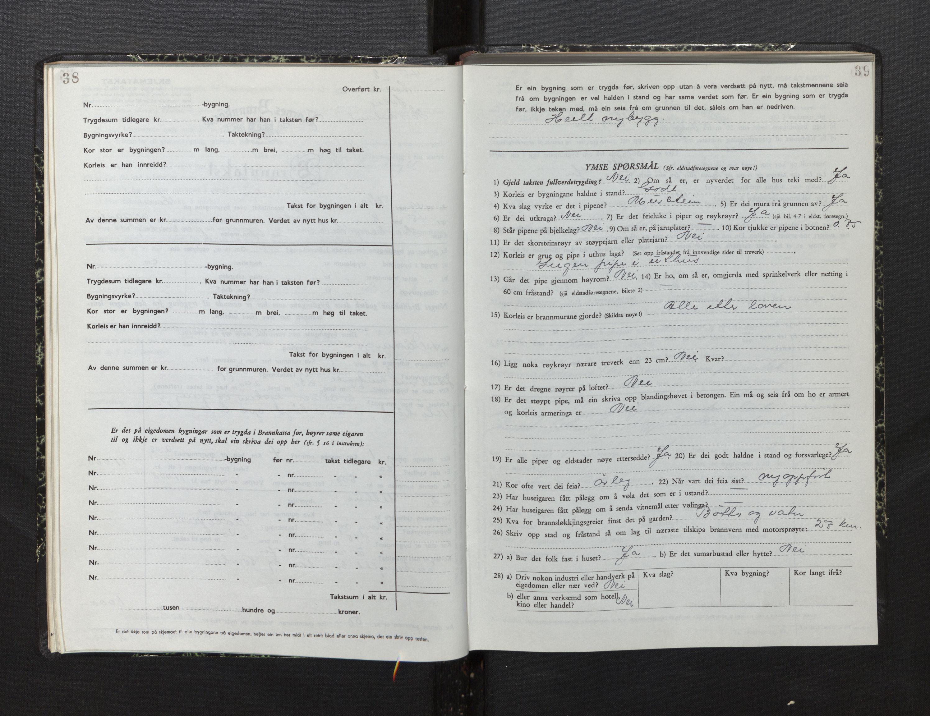 Lensmannen i Sveio, AV/SAB-A-35301/0012/L0010: Branntakstprotokoll, skjematakst, 1949-1954, p. 38-39