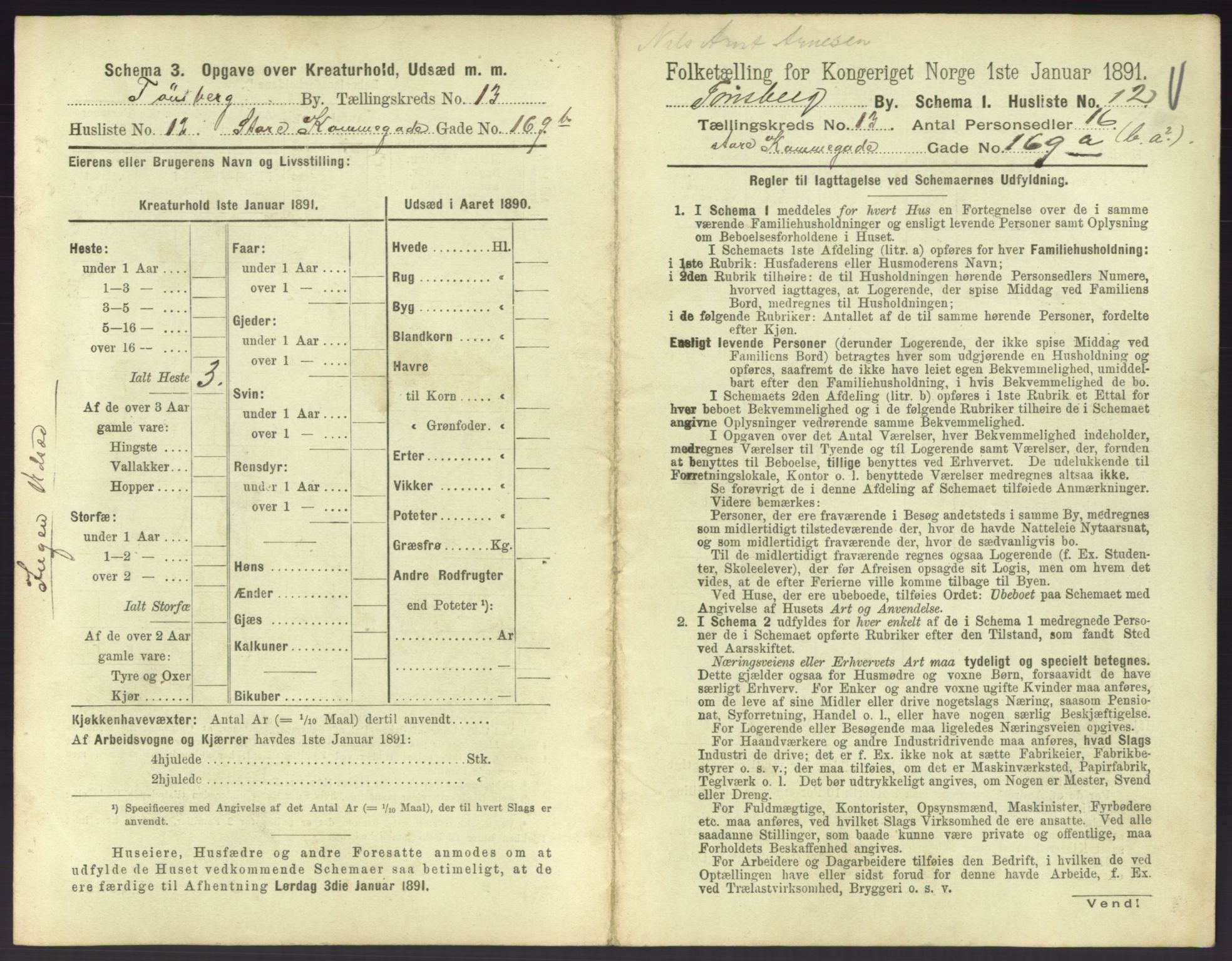 RA, 1891 census for 0705 Tønsberg, 1891, p. 508