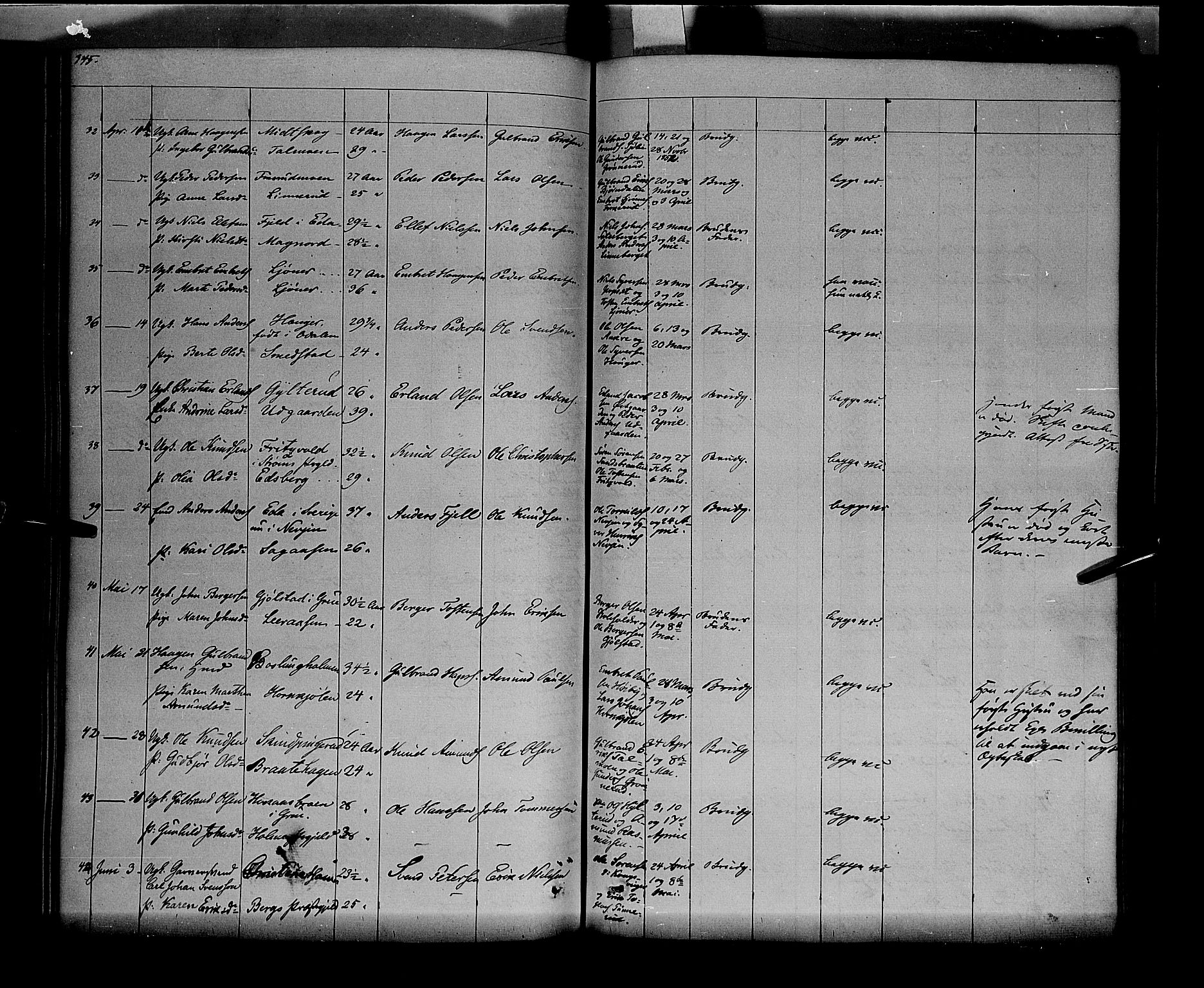 Vinger prestekontor, AV/SAH-PREST-024/H/Ha/Haa/L0009: Parish register (official) no. 9, 1847-1855, p. 345