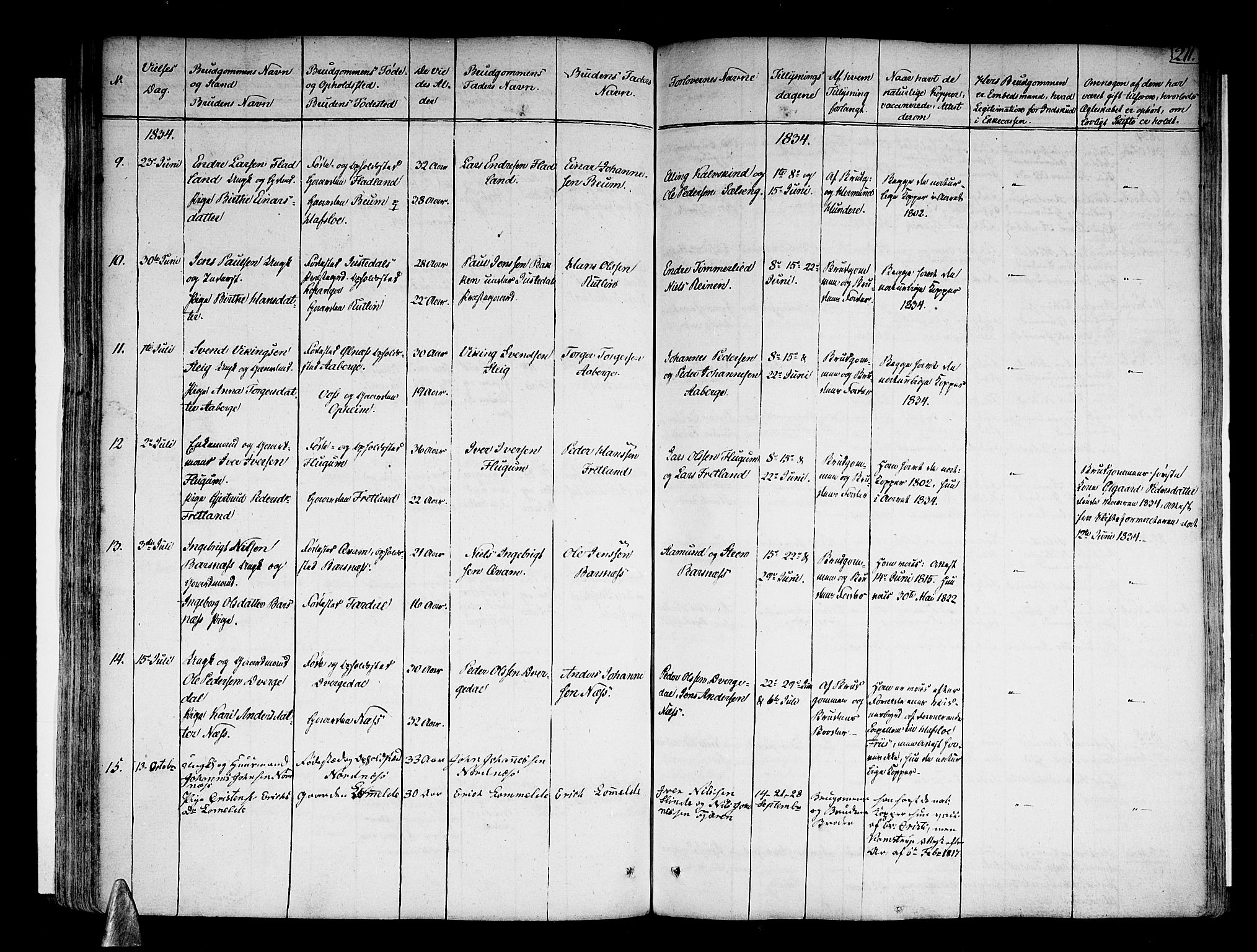 Sogndal sokneprestembete, SAB/A-81301/H/Haa/Haaa/L0010: Parish register (official) no. A 10, 1821-1838, p. 211