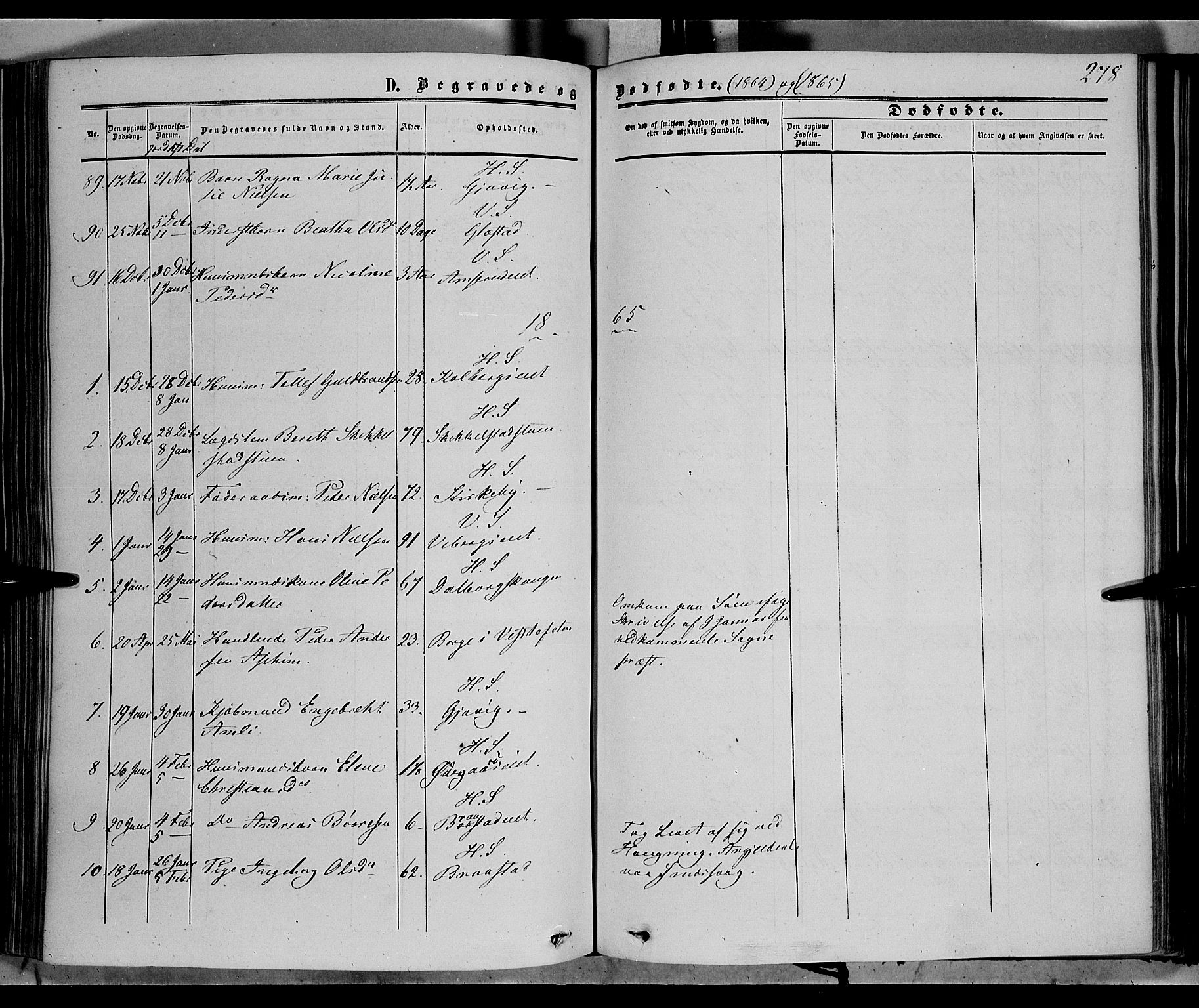 Vardal prestekontor, SAH/PREST-100/H/Ha/Haa/L0006: Parish register (official) no. 6, 1854-1866, p. 278