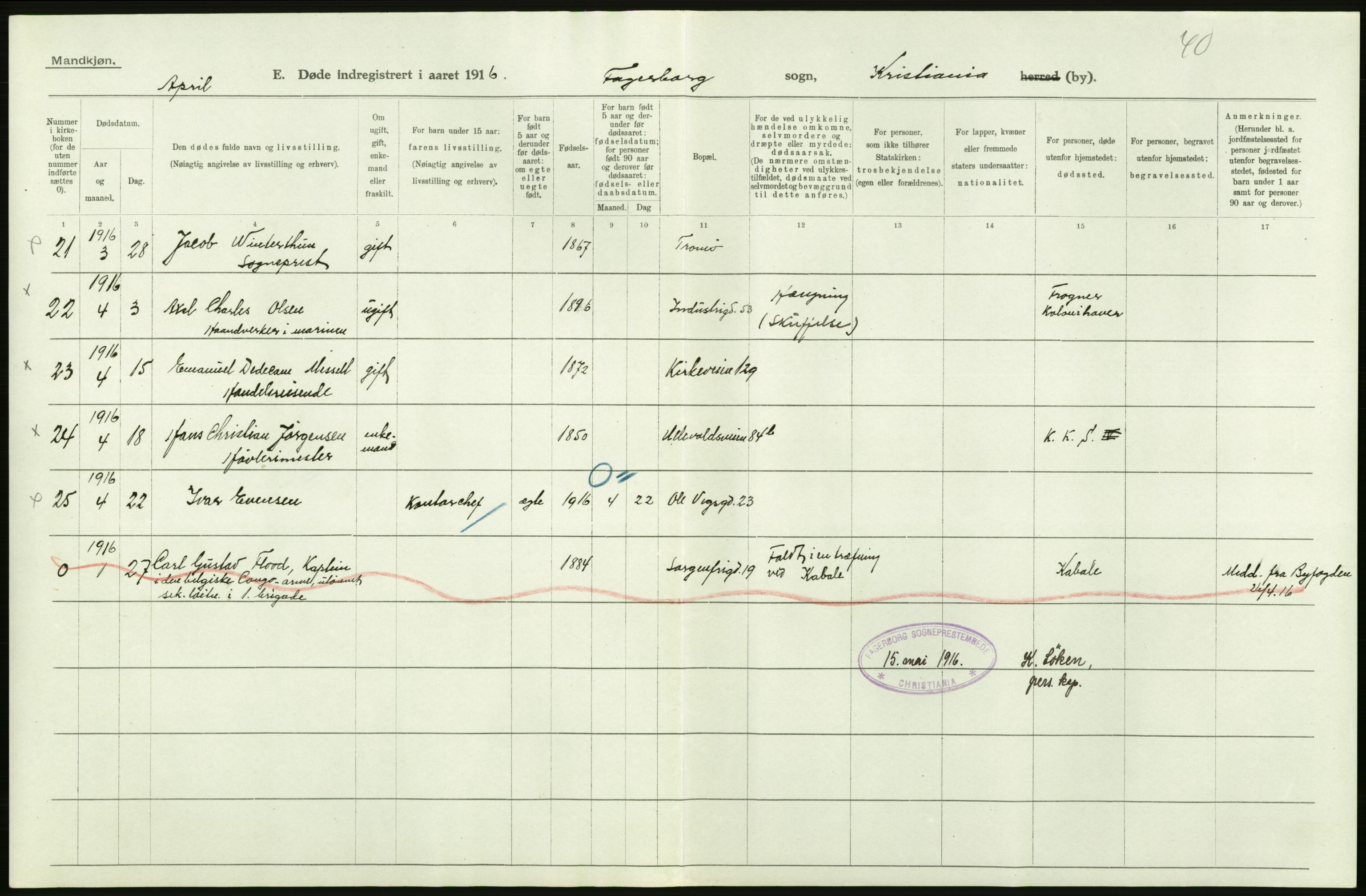 Statistisk sentralbyrå, Sosiodemografiske emner, Befolkning, AV/RA-S-2228/D/Df/Dfb/Dfbf/L0010: Kristiania: Døde, dødfødte., 1916, p. 372