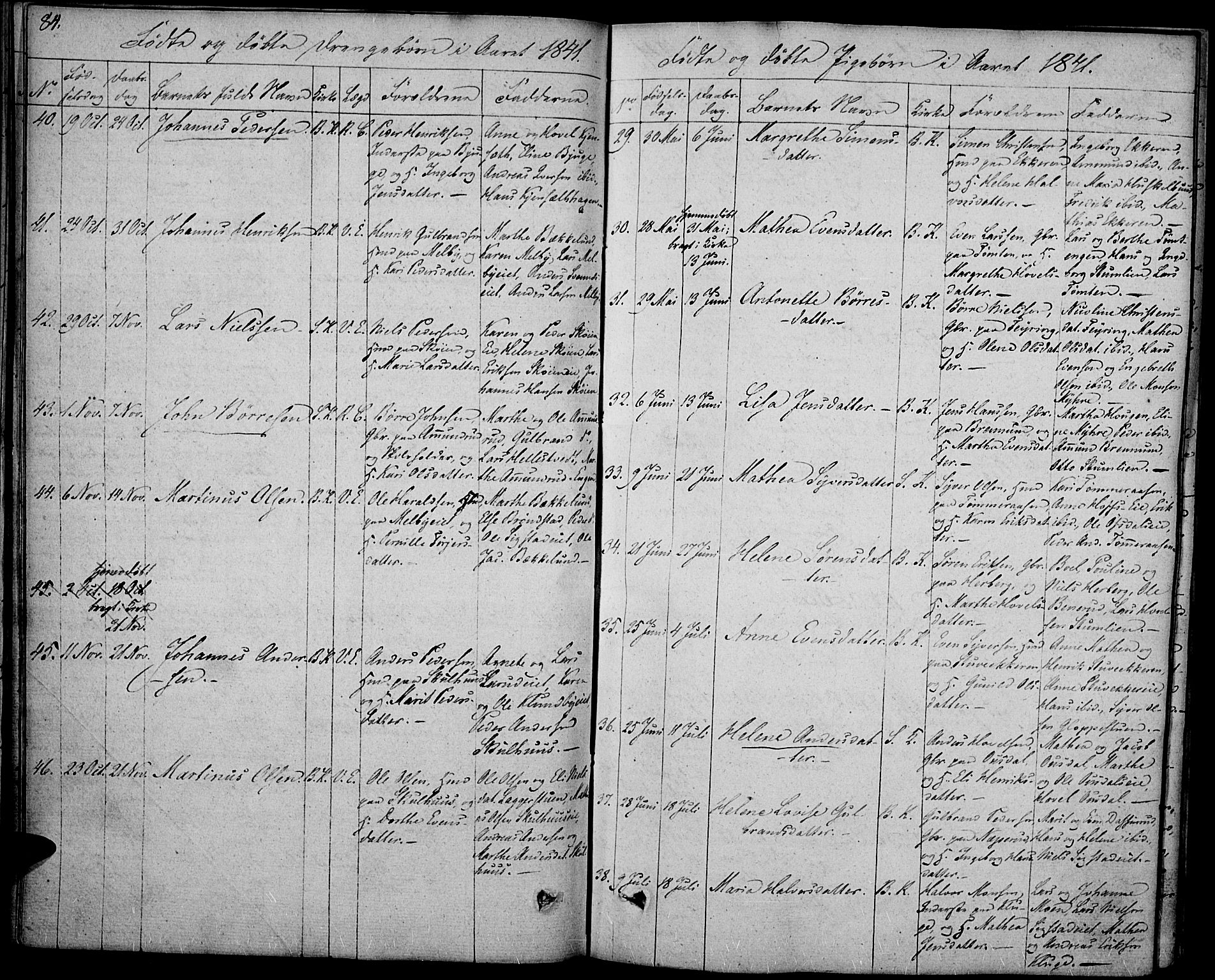 Biri prestekontor, SAH/PREST-096/H/Ha/Haa/L0004: Parish register (official) no. 4, 1829-1842, p. 84