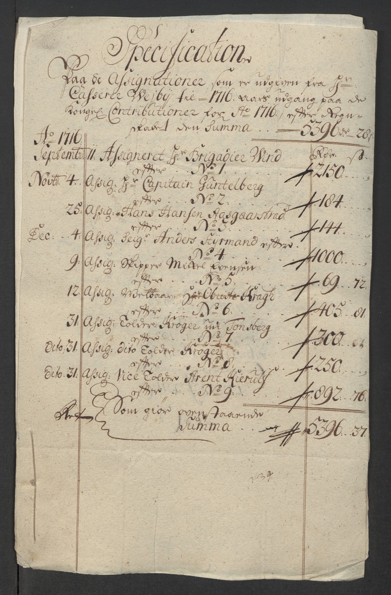 Rentekammeret inntil 1814, Reviderte regnskaper, Fogderegnskap, RA/EA-4092/R32/L1880: Fogderegnskap Jarlsberg grevskap, 1716, p. 165