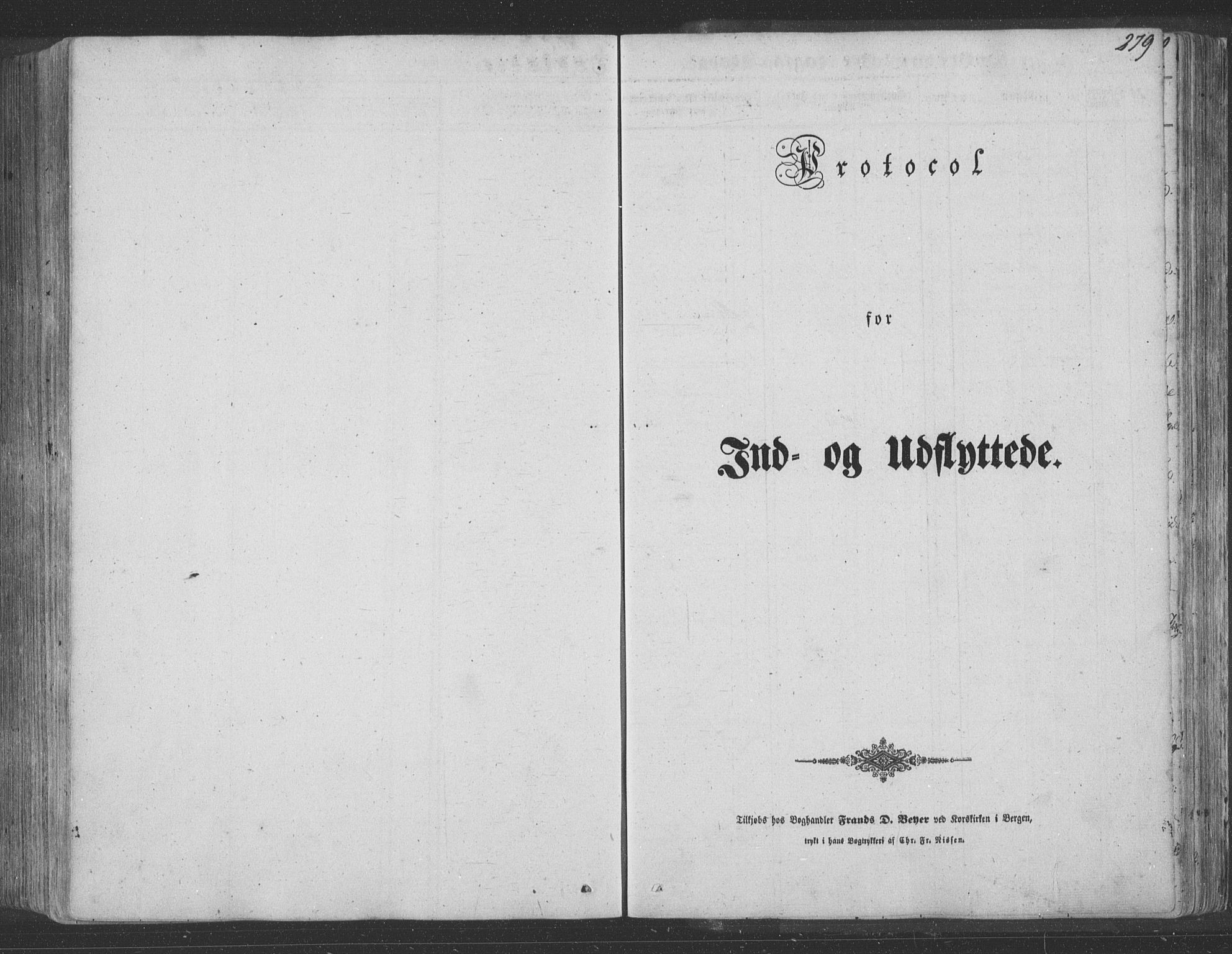 Hosanger sokneprestembete, SAB/A-75801/H/Haa: Parish register (official) no. A 8, 1849-1863, p. 279