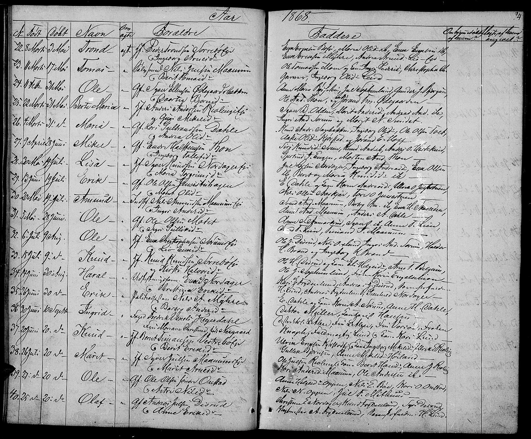 Nord-Aurdal prestekontor, SAH/PREST-132/H/Ha/Hab/L0002: Parish register (copy) no. 2, 1842-1877, p. 94