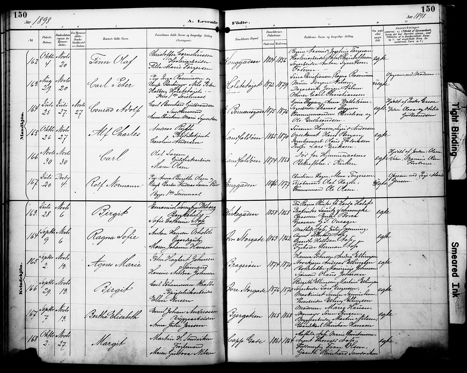 Bragernes kirkebøker, SAKO/A-6/F/Fb/L0008: Parish register (official) no. II 8, 1894-1902, p. 150