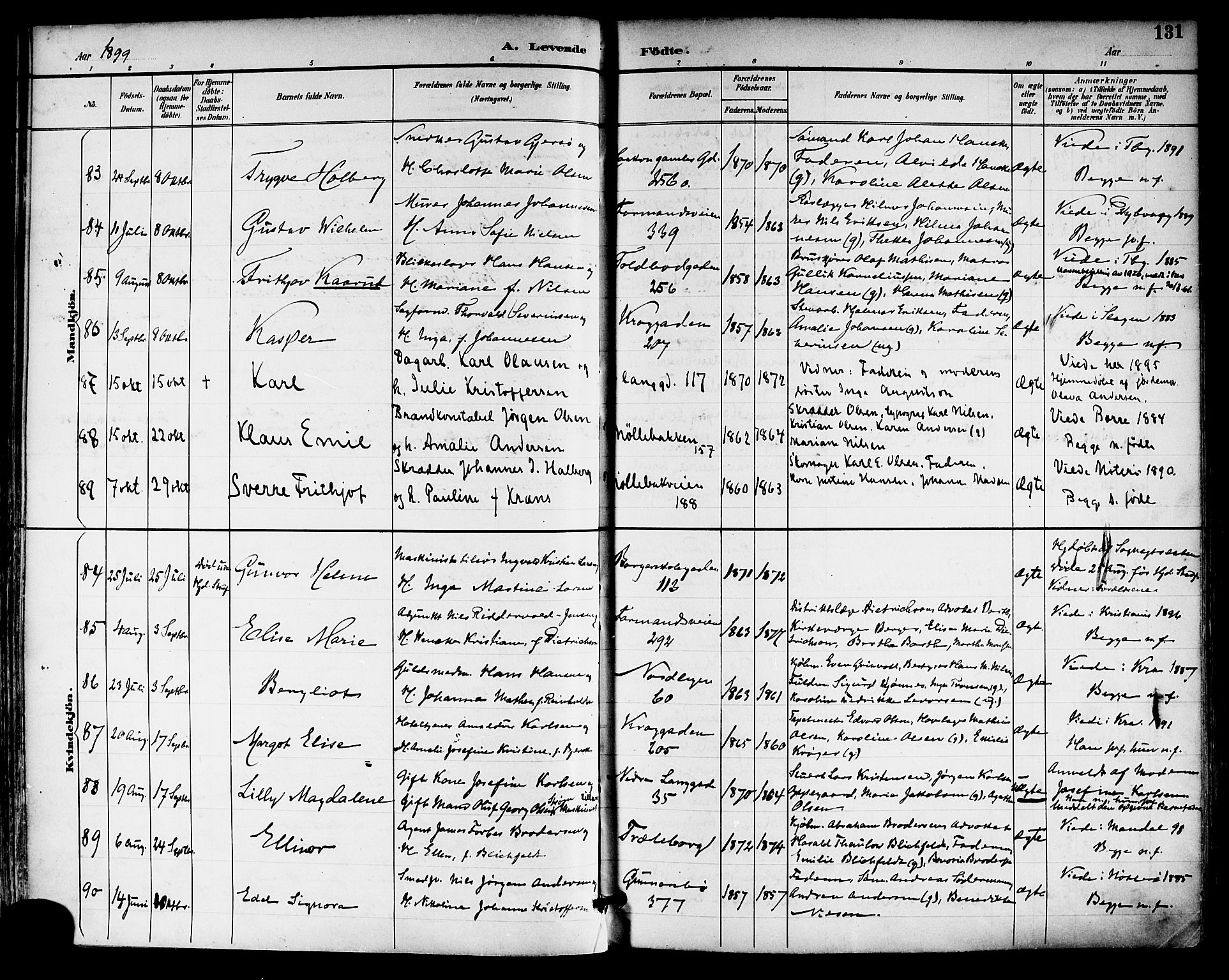 Tønsberg kirkebøker, SAKO/A-330/F/Fa/L0012: Parish register (official) no. I 12, 1891-1899, p. 131