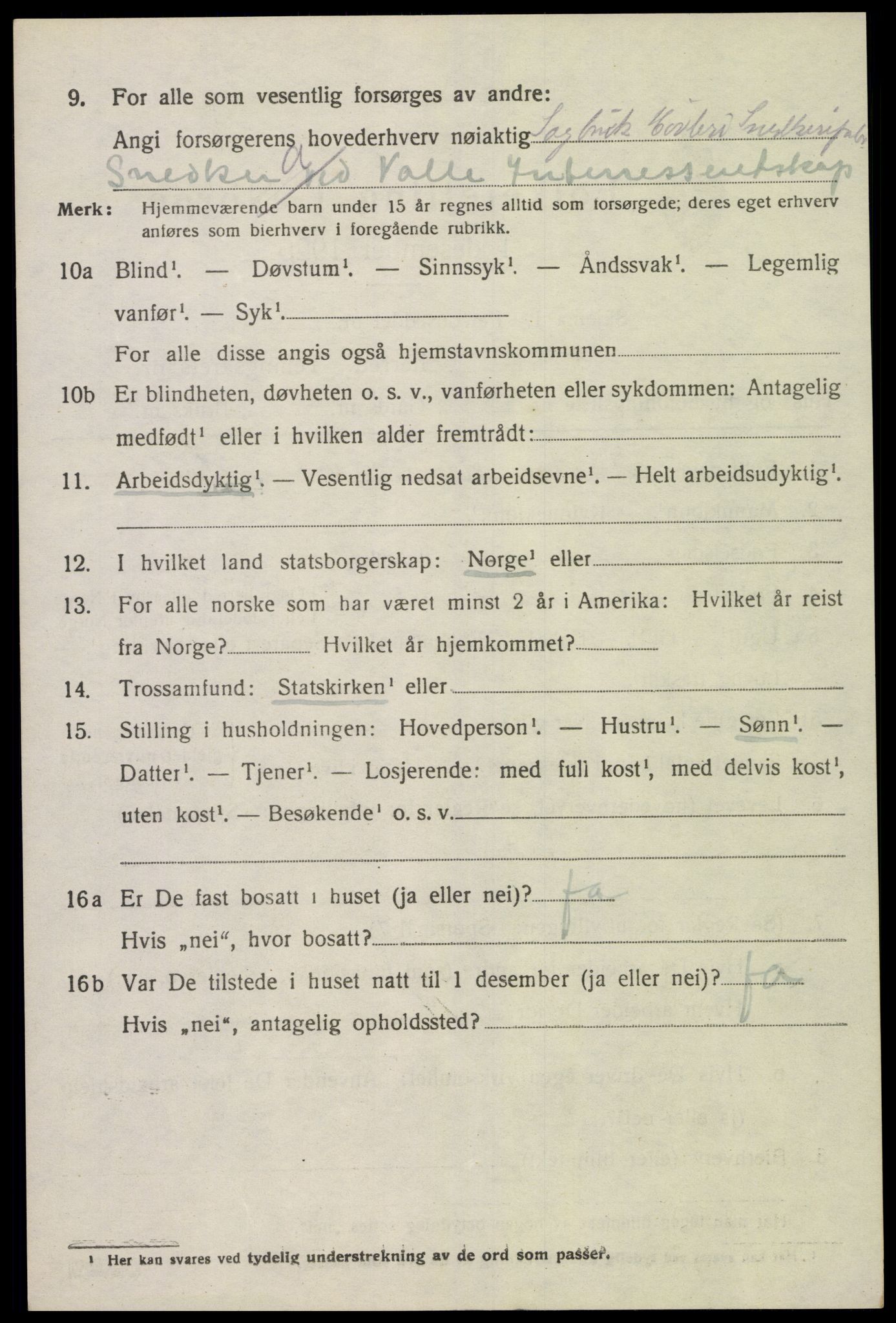 SAK, 1920 census for Sør-Audnedal, 1920, p. 6272