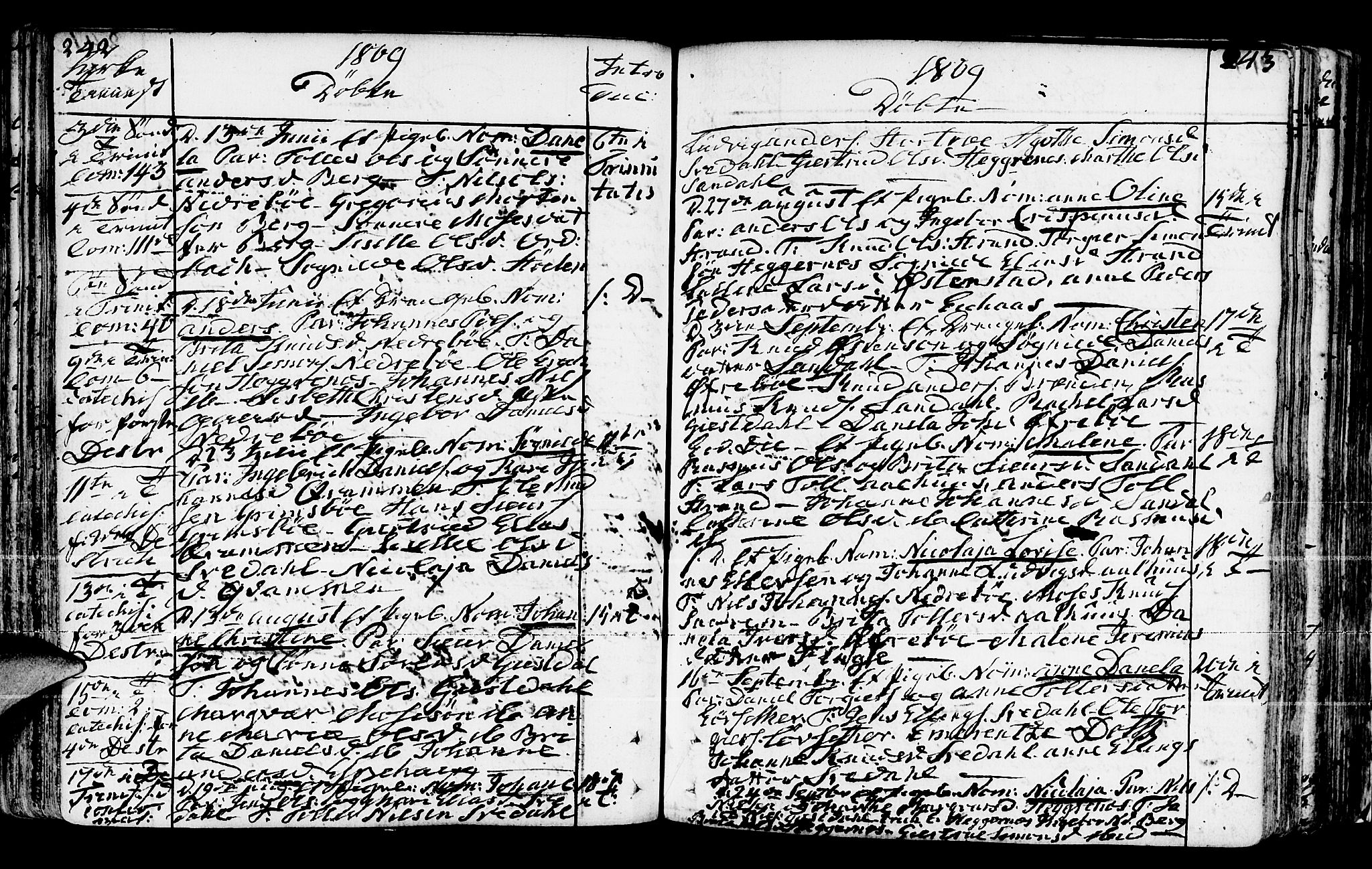 Jølster sokneprestembete, AV/SAB-A-80701/H/Haa/Haaa/L0005: Parish register (official) no. A 5, 1790-1821, p. 242-243