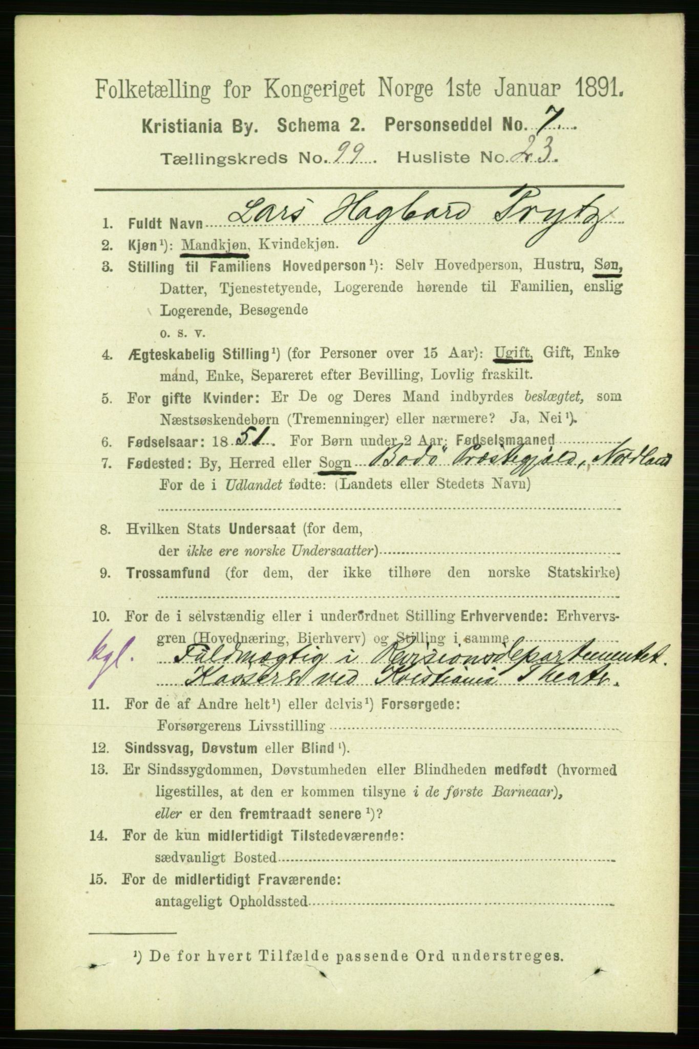 RA, 1891 census for 0301 Kristiania, 1891, p. 48976