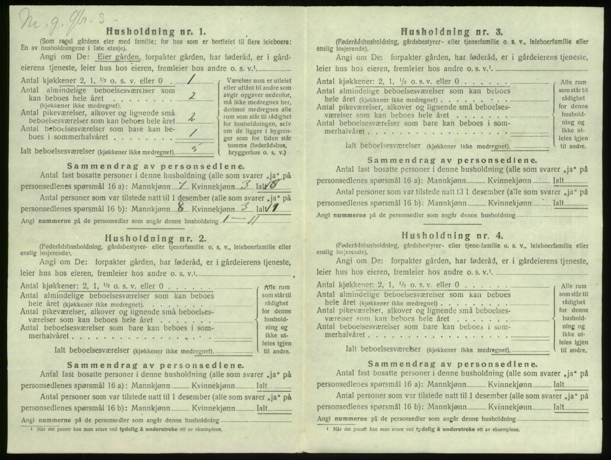 SAB, 1920 census for Lindås, 1920, p. 283