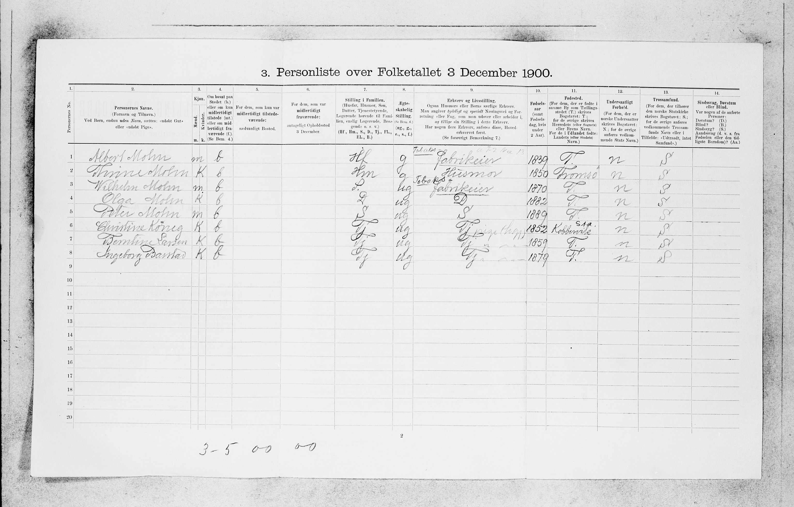 SAB, 1900 census for Bergen, 1900, p. 21793