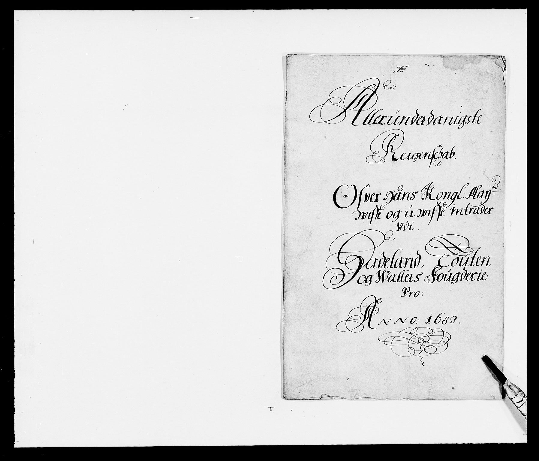 Rentekammeret inntil 1814, Reviderte regnskaper, Fogderegnskap, RA/EA-4092/R18/L1282: Fogderegnskap Hadeland, Toten og Valdres, 1683, p. 2