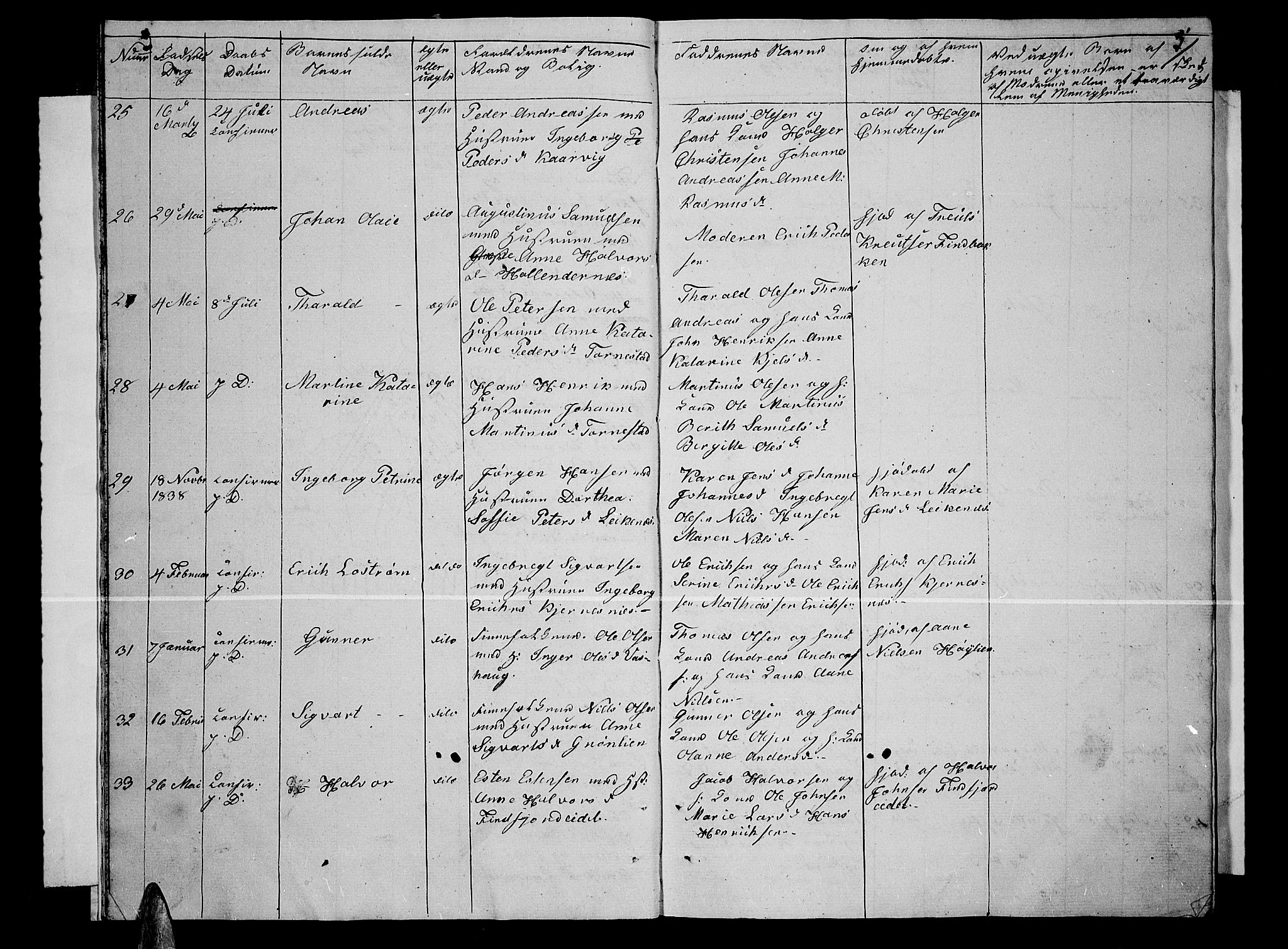 Lenvik sokneprestembete, SATØ/S-1310/H/Ha/Hab/L0002klokker: Parish register (copy) no. 2, 1838-1843, p. 5