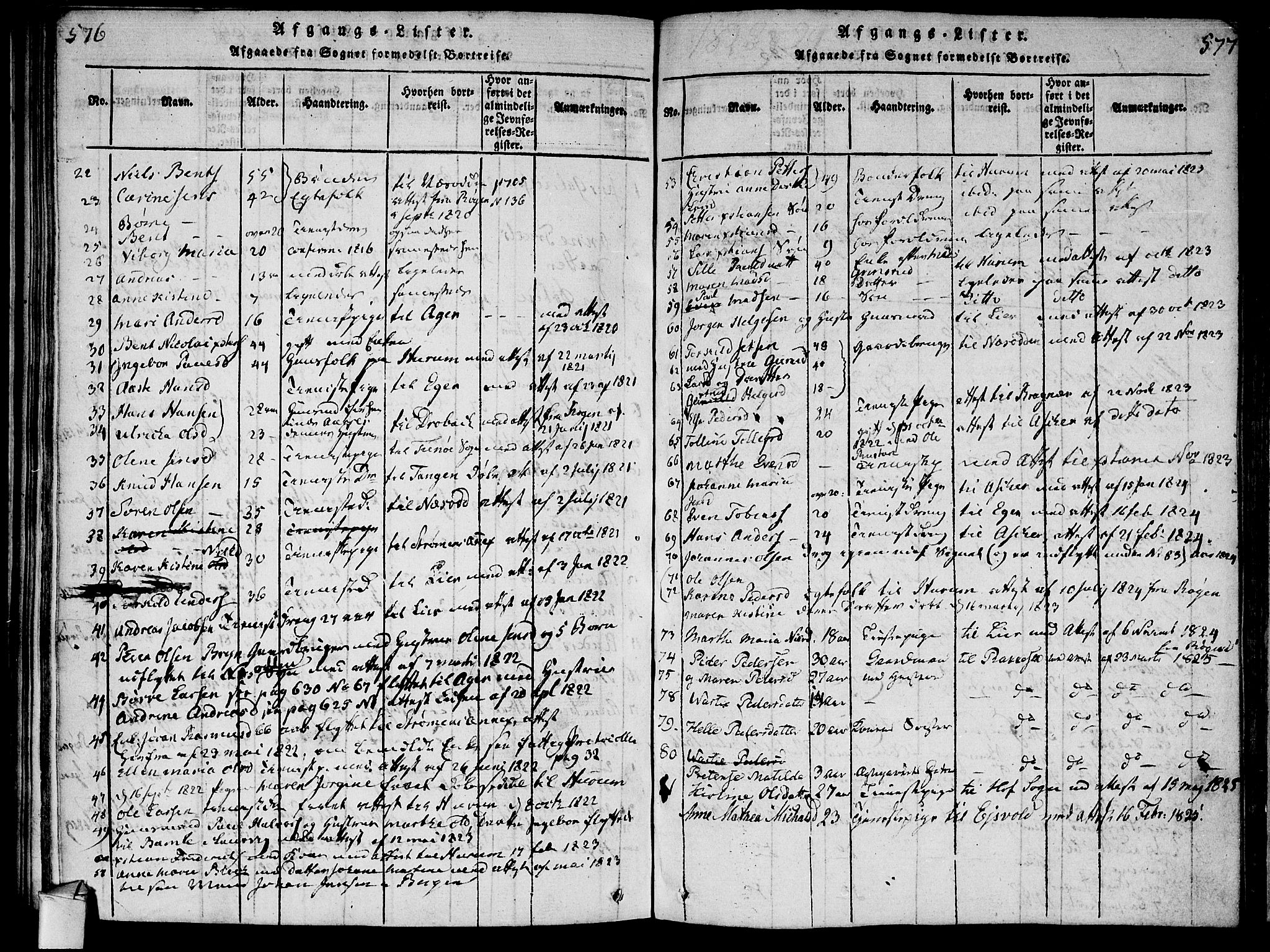 Røyken kirkebøker, AV/SAKO-A-241/F/Fa/L0004: Parish register (official) no. 4, 1814-1832, p. 376-377
