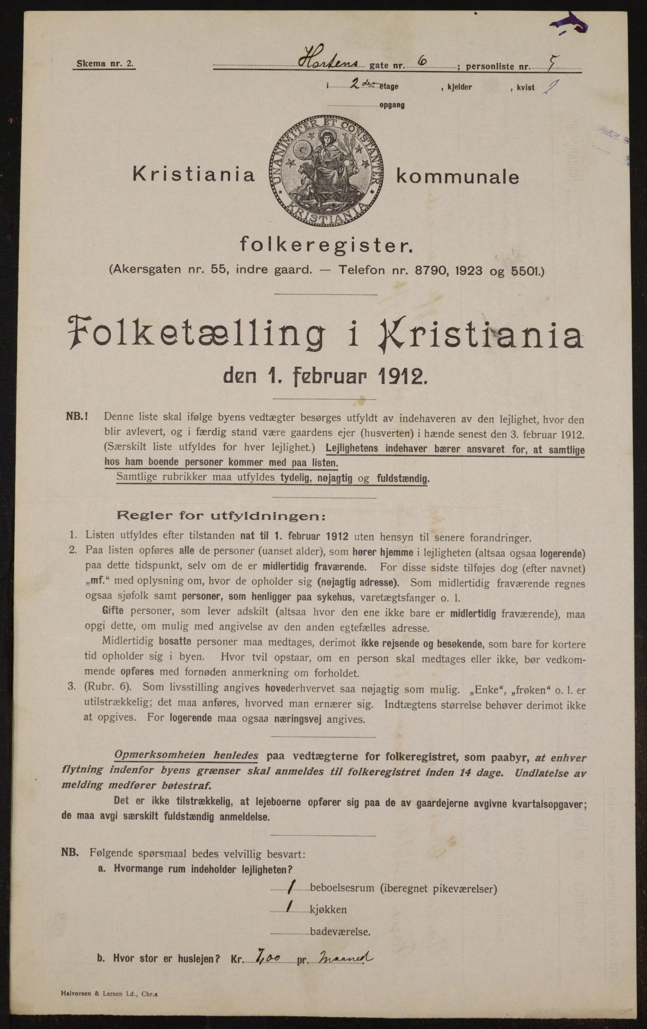 OBA, Municipal Census 1912 for Kristiania, 1912, p. 41812