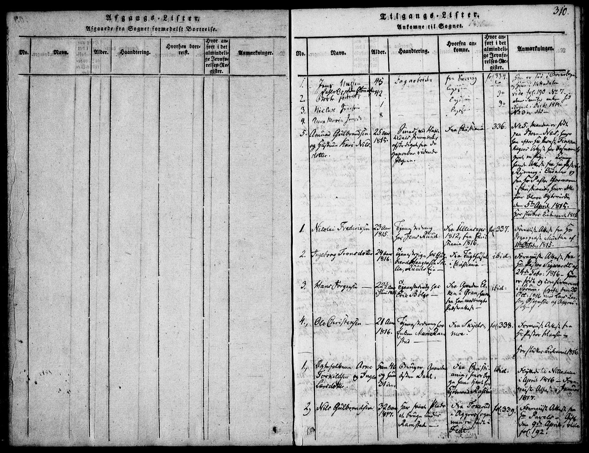 Nittedal prestekontor Kirkebøker, SAO/A-10365a/F/Fa/L0003: Parish register (official) no. I 3, 1814-1836, p. 310